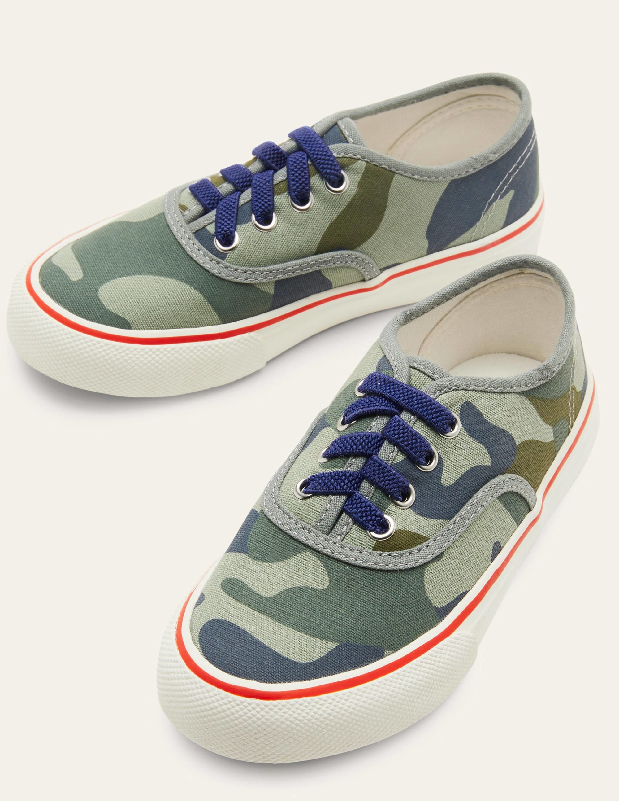Canvas High Top Sneakers-Green Camo - Image 1