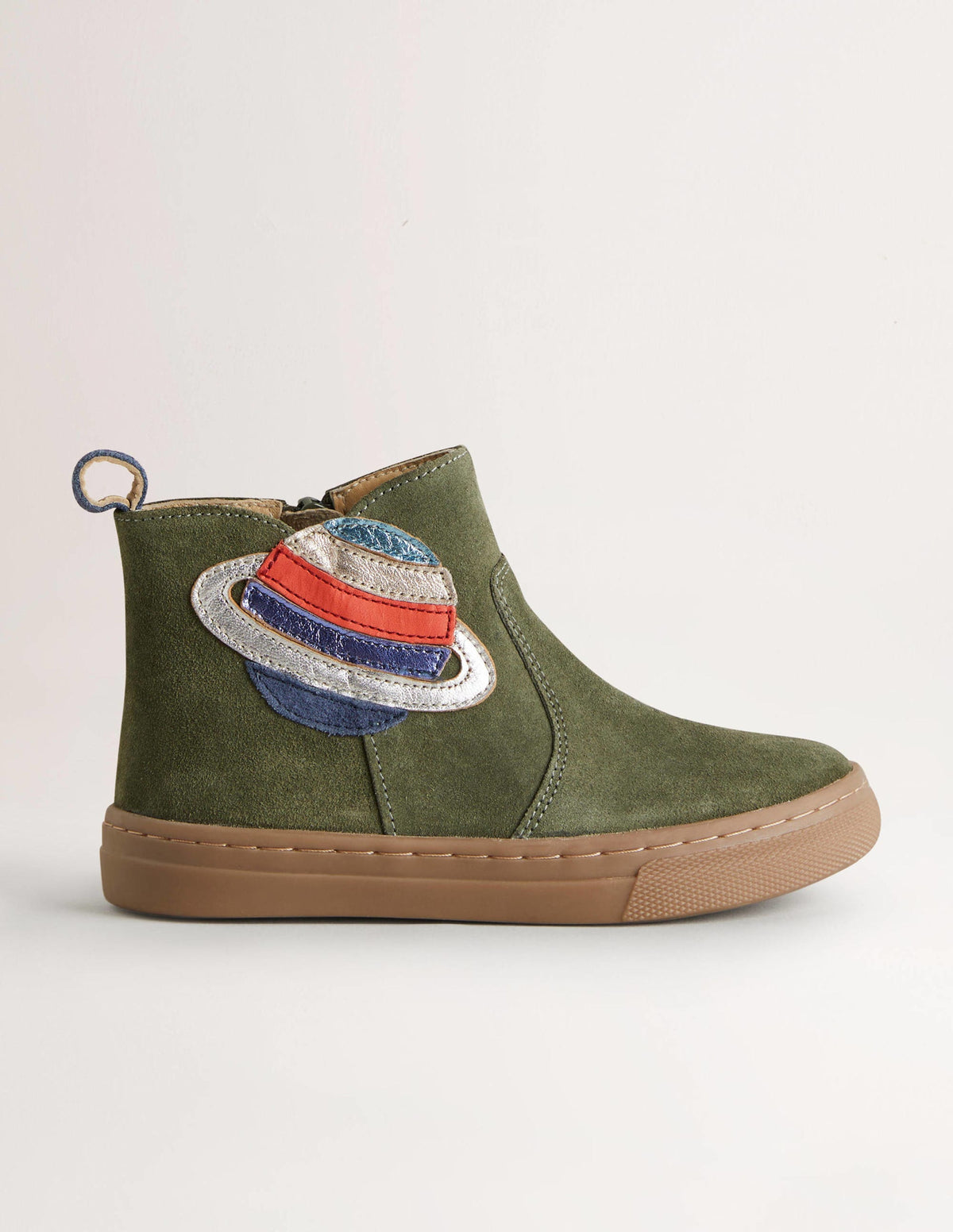 Suede Appliqué Boots-Khaki Planet - Image 1