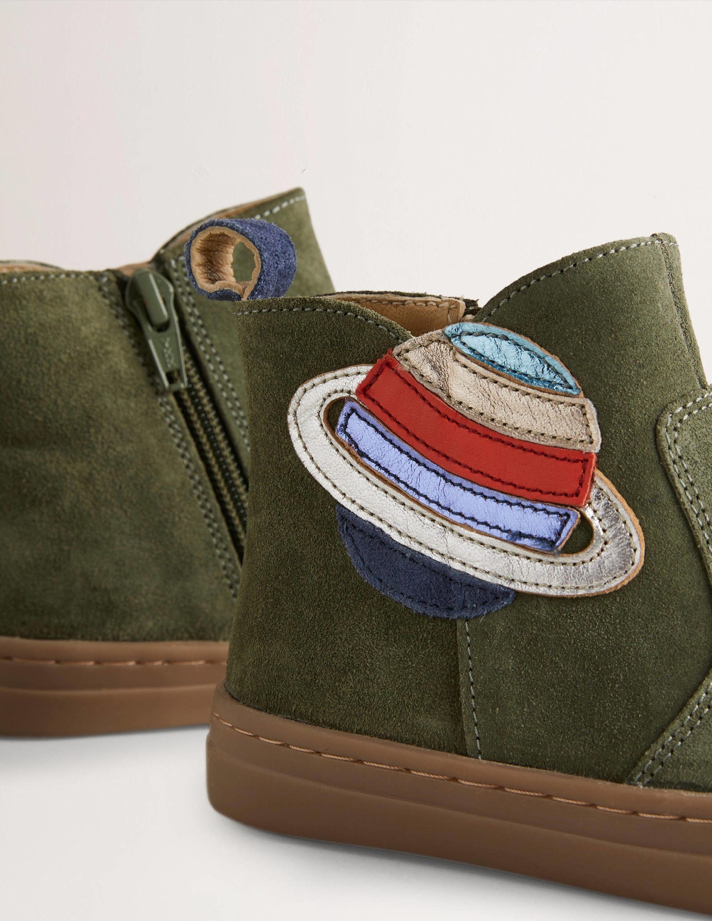 Suede Appliqué Boots-Khaki Planet