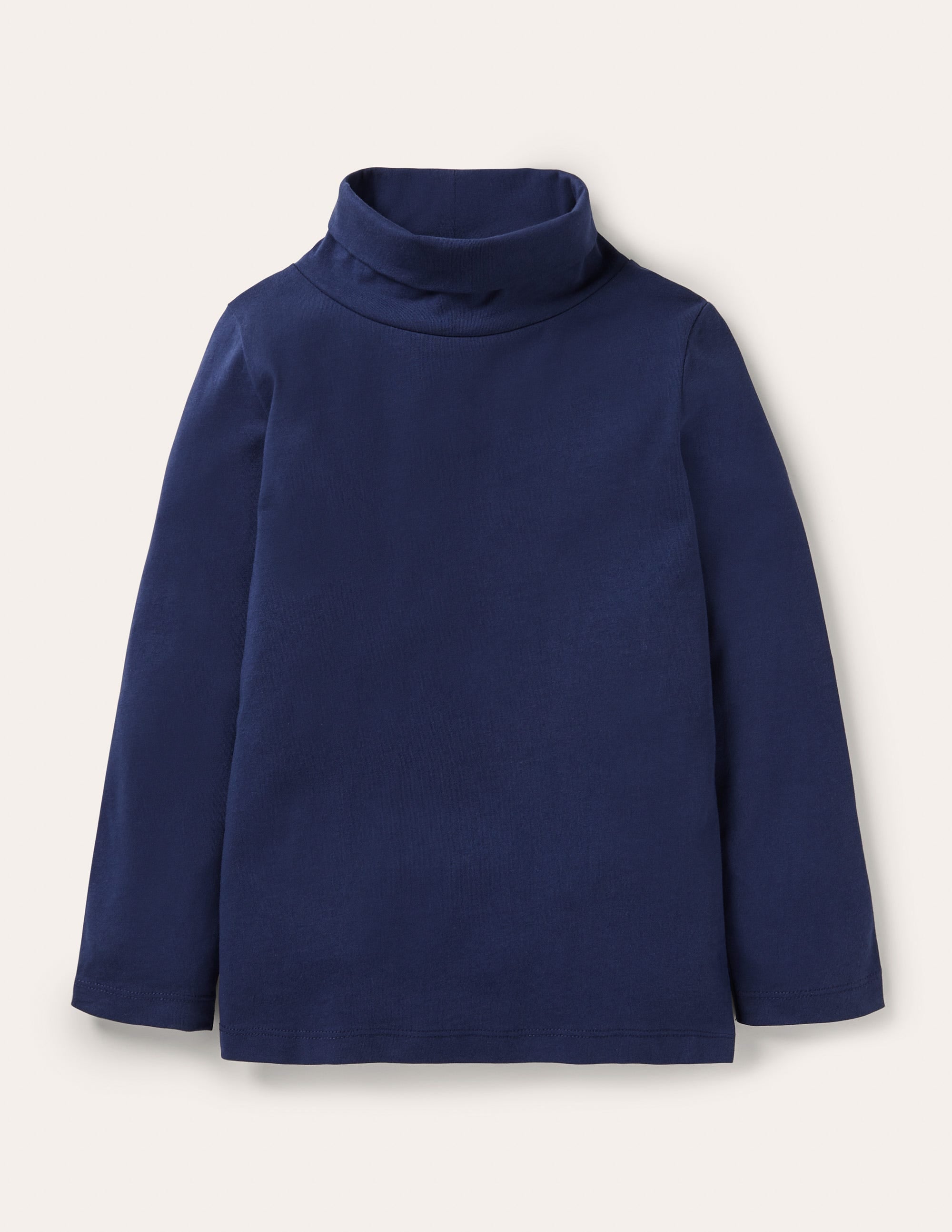 Roll Neck Supersoft T-shirt-College Navy - Image 1