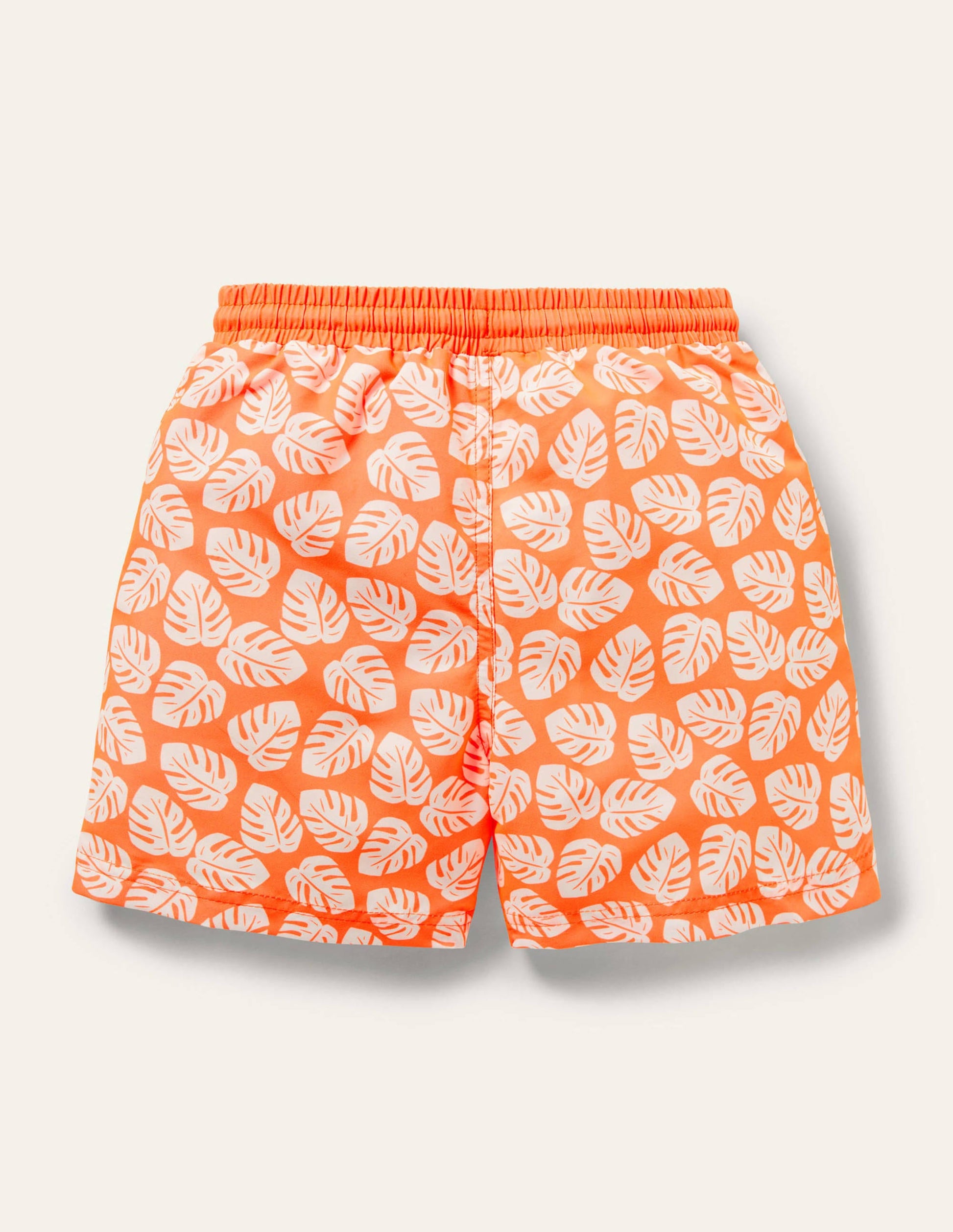 Swim Trunks-Highlighter Orange Palm Leaf-2