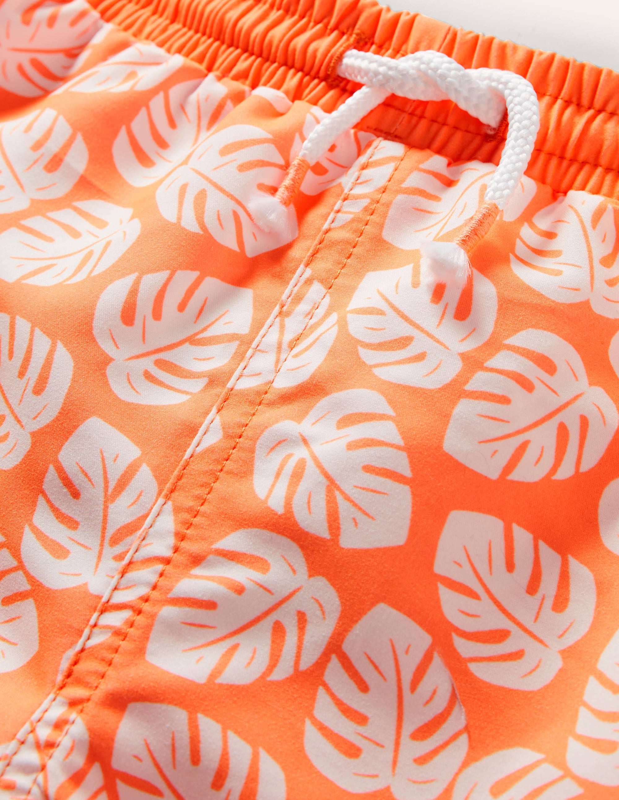 Swim Trunks-Highlighter Orange Palm Leaf - Image 3