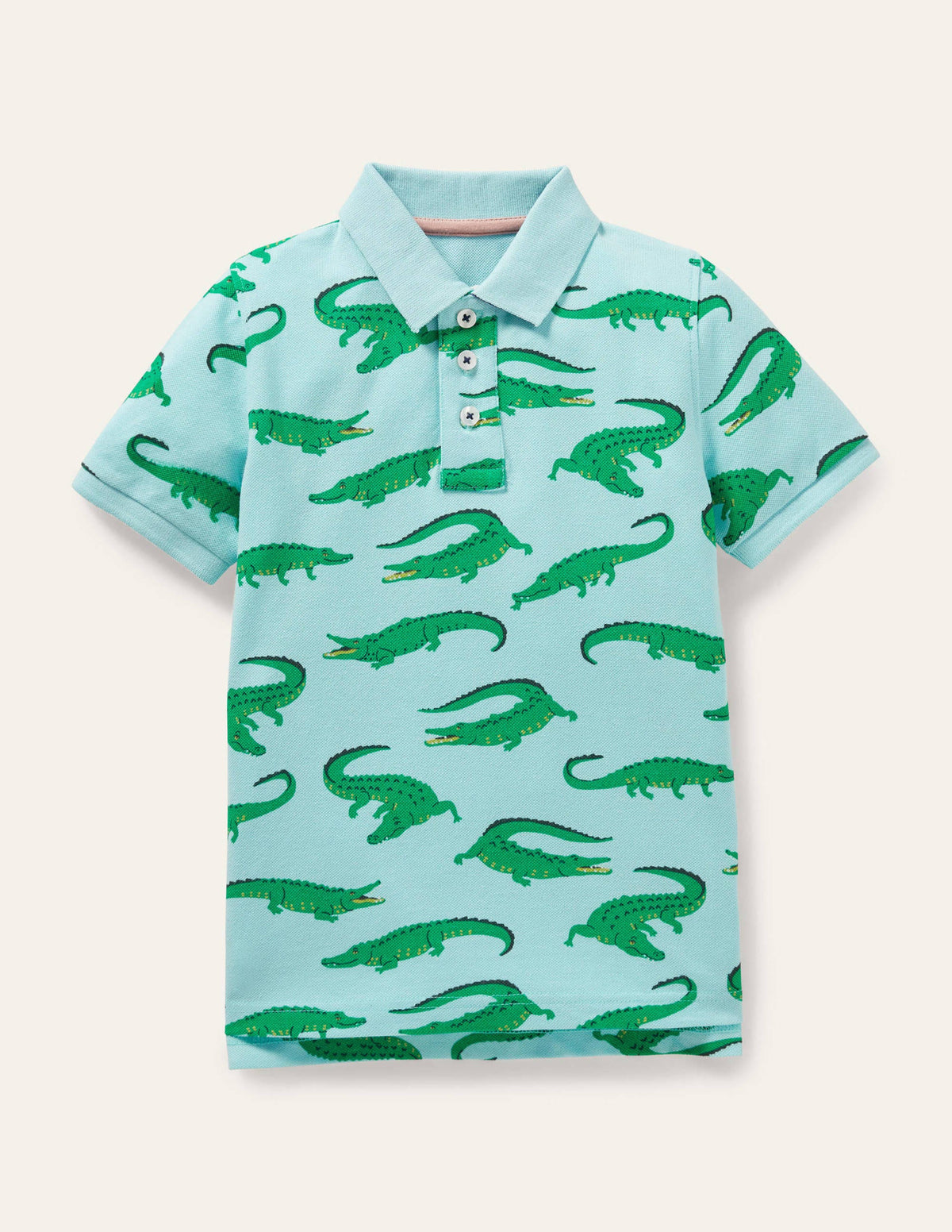 Piqué Polo Shirt-Neptune Blue Crocodiles-1