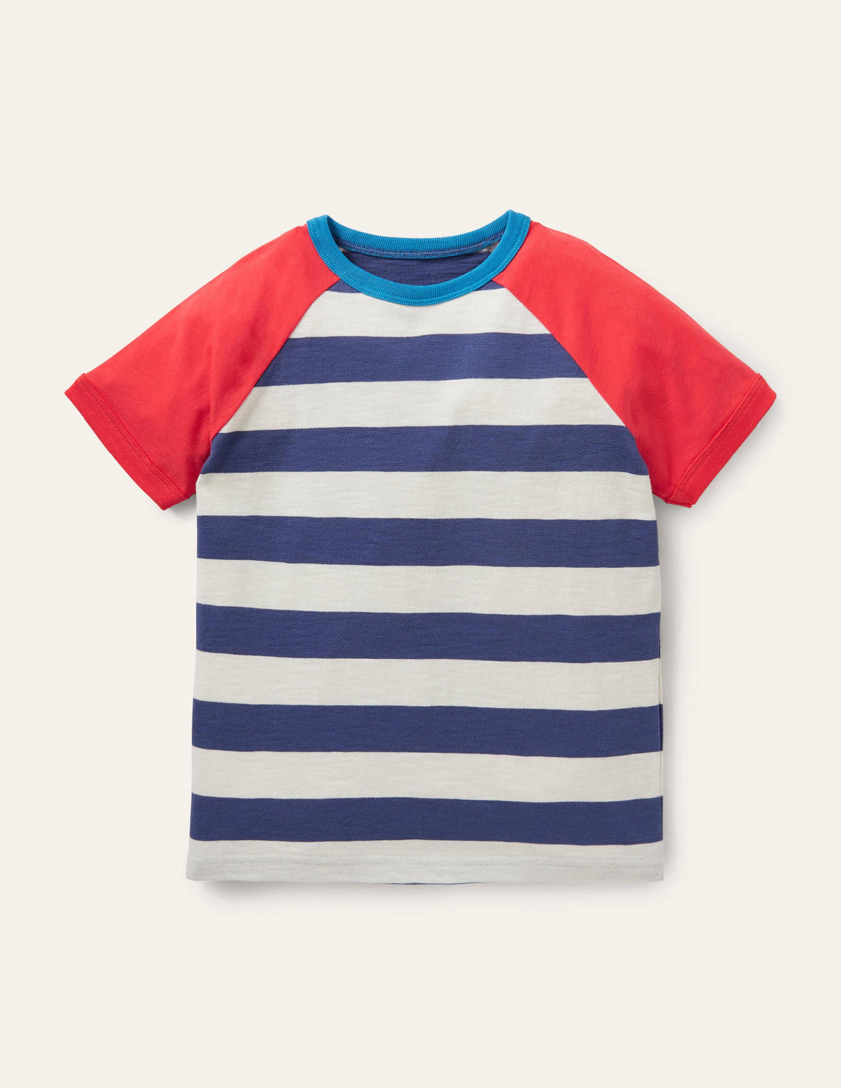 Colourblock Raglan T-shirt-Starboard Blue/Ecru - Image 1