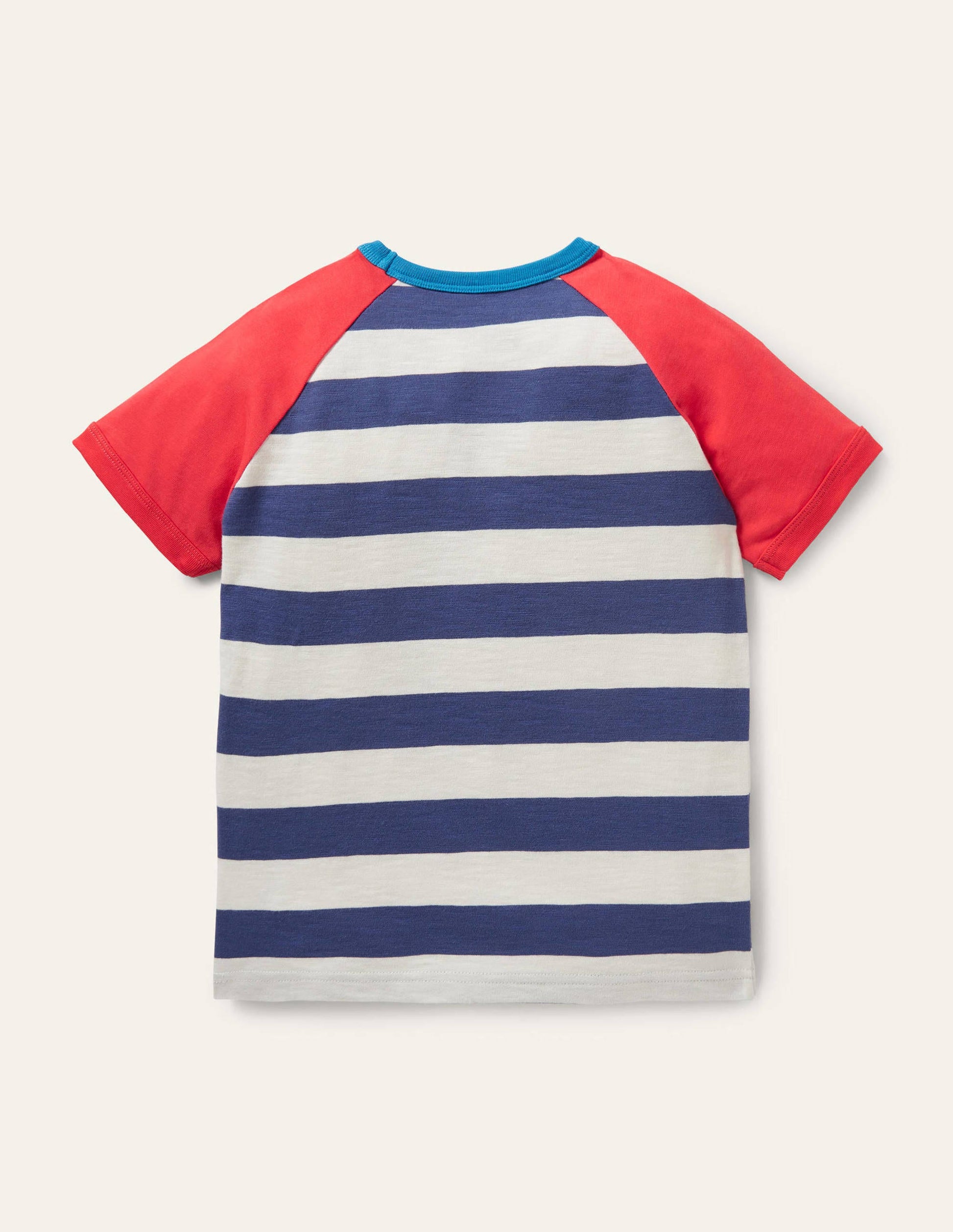 Colourblock Raglan T-shirt-Starboard Blue/Ecru-2