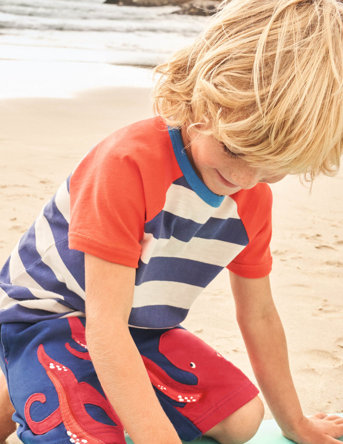 Colourblock Raglan T-shirt-Starboard Blue/Ecru-7