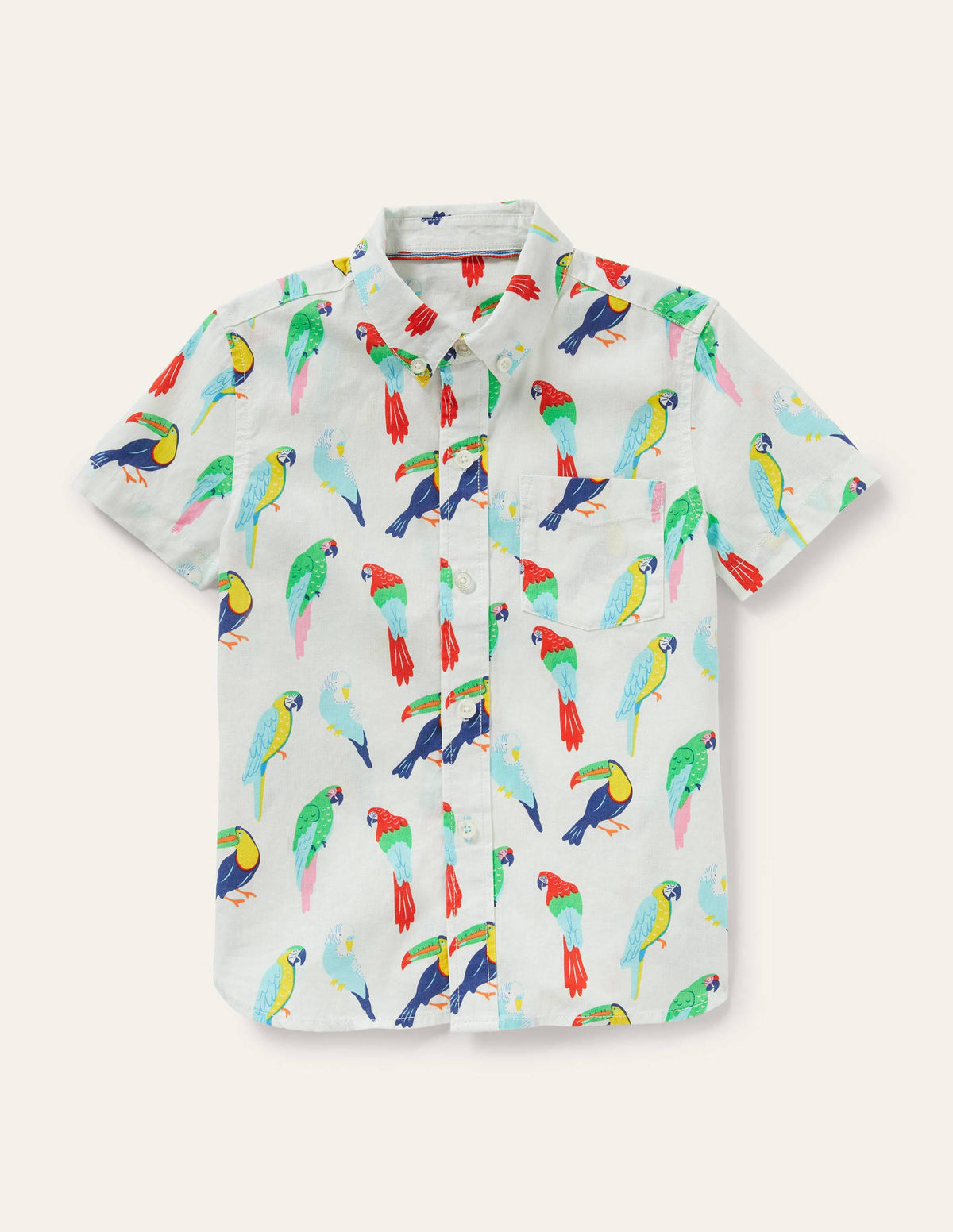 Vacation Shirt-Ivory Tropical Birds - Image 1