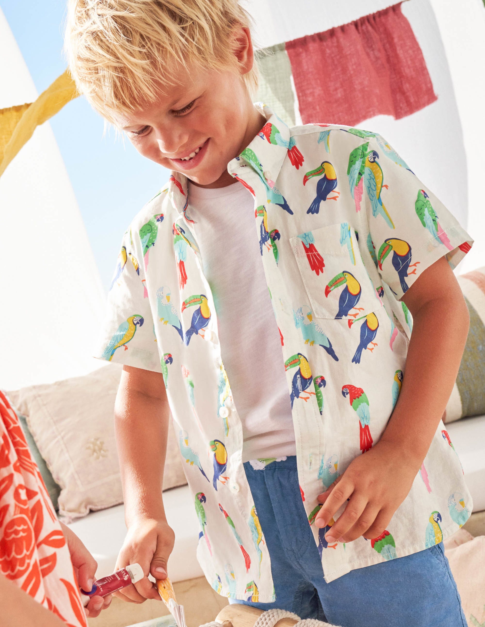 Vacation Shirt-Ivory Tropical Birds - Image 4