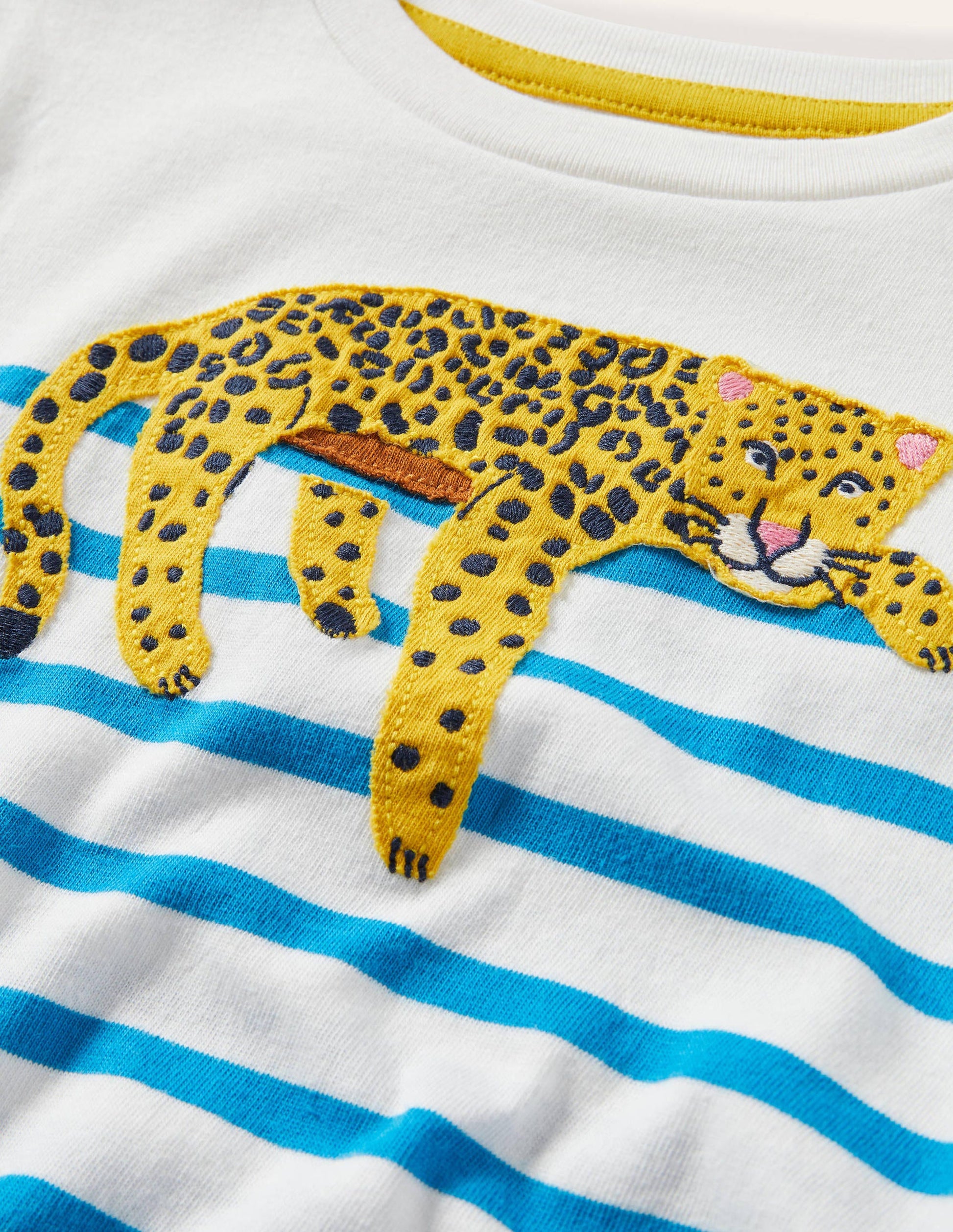 Animal Breton T-shirt-Malibu Blue/Ivory Leopard-3
