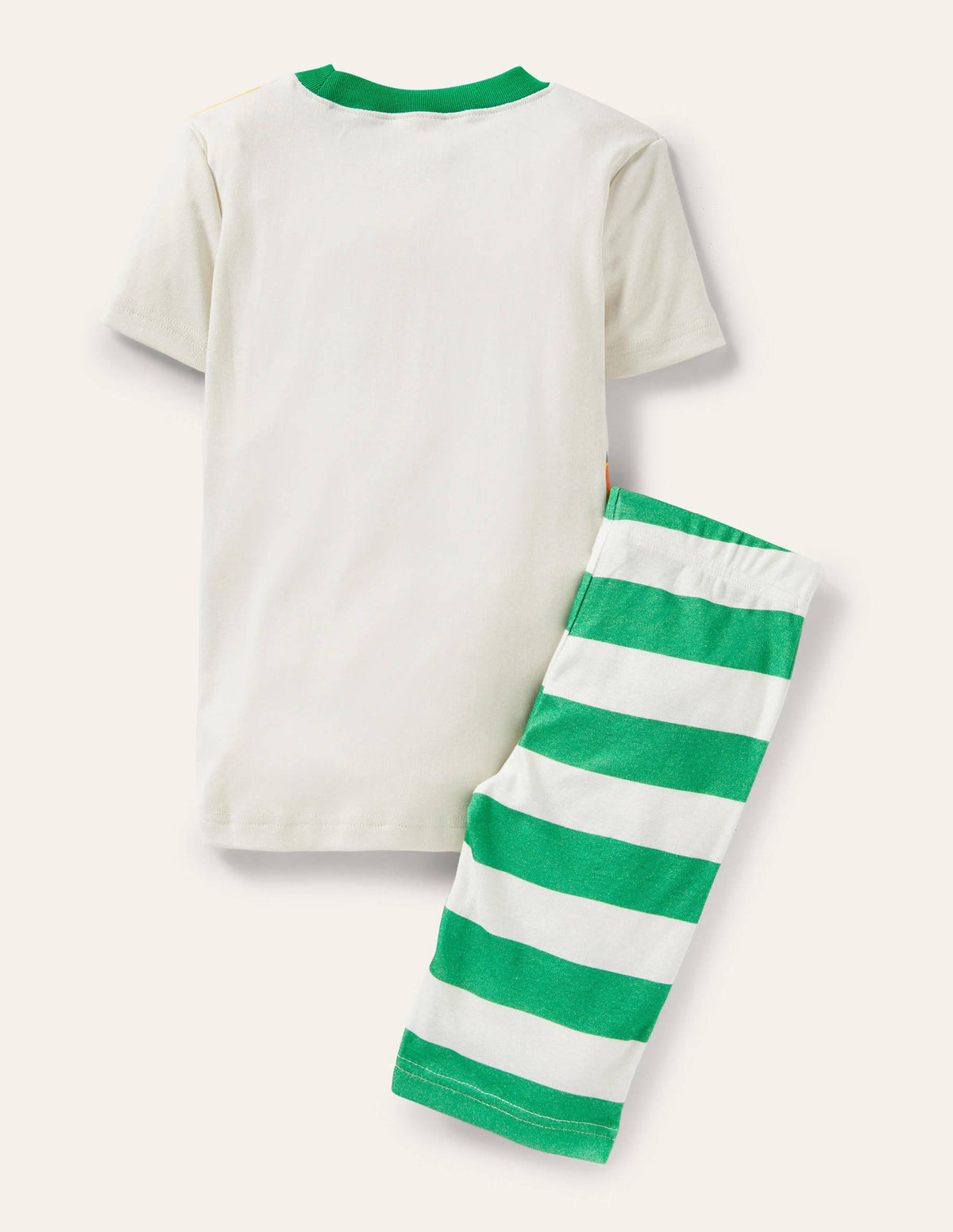 Snug Short John Pajamas-Green Pepper/Ivory Giraffes - Image 2