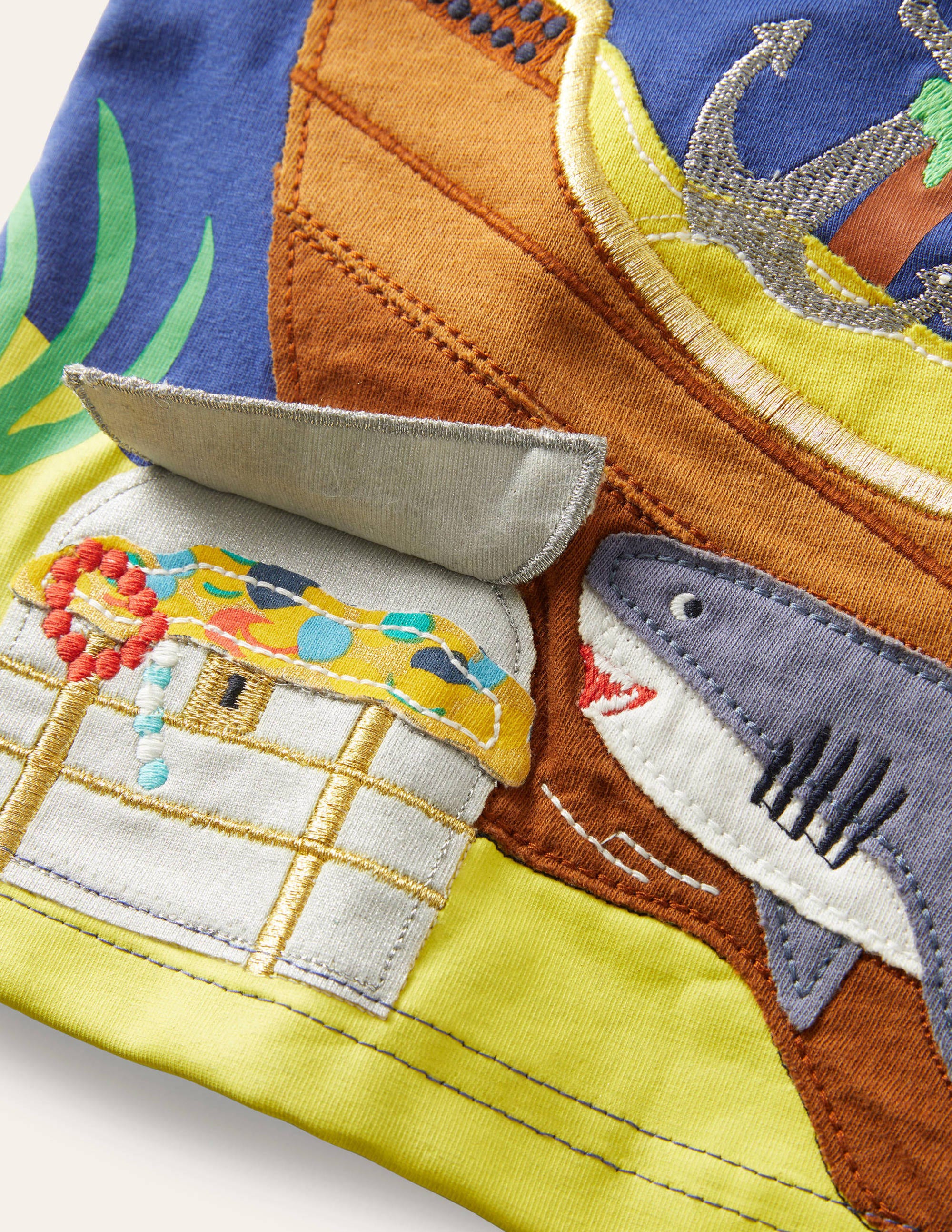 Lift-the-Flap T-shirt-Starboard Blue Pirate Ship - Image 3