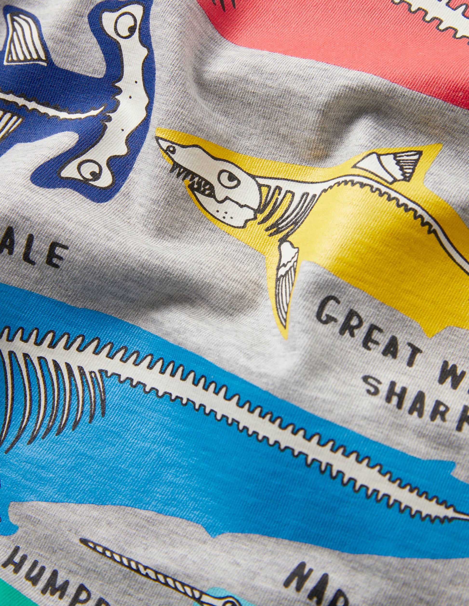 Glow-in-the-dark T-shirt-Grey Marl Sea Animals-3
