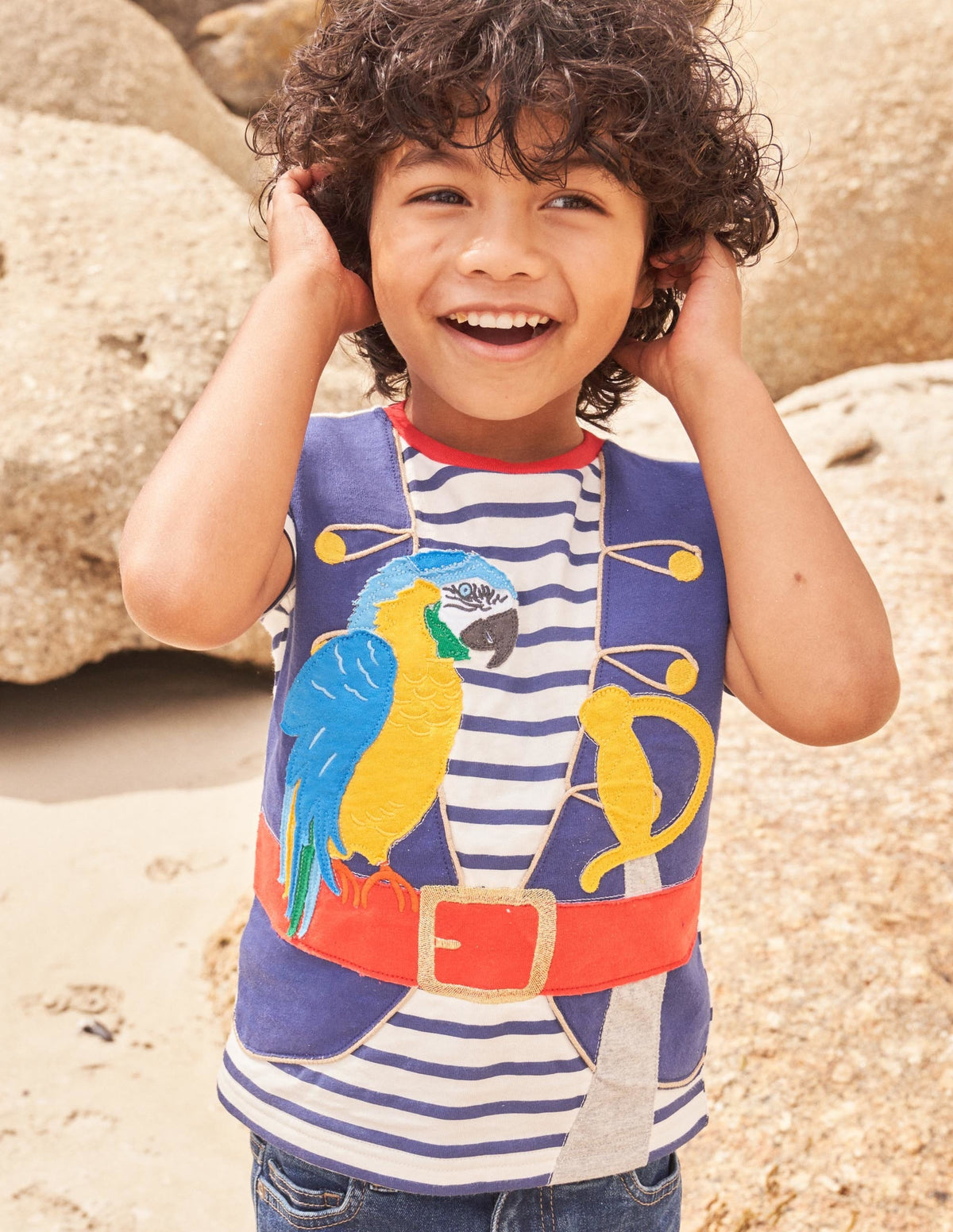 Dress Up T-shirt-Ivory/Starboard Blue Pirate - Image 4