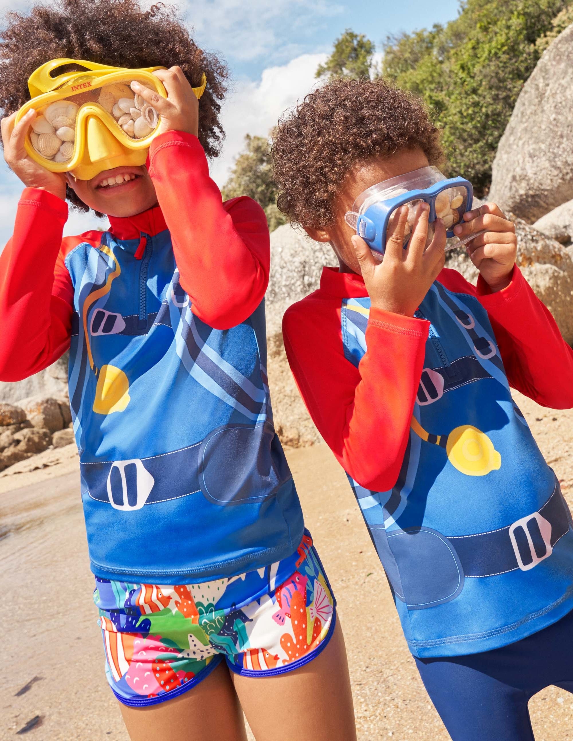 Novelty Rash Guard-Red Turquoise Diver - Image 4