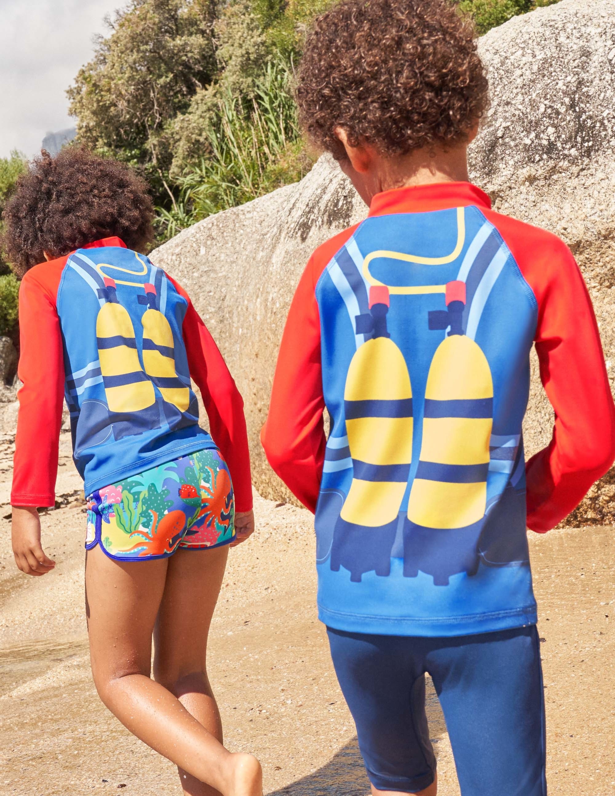 Novelty Rash Guard-Red Turquoise Diver - Image 5