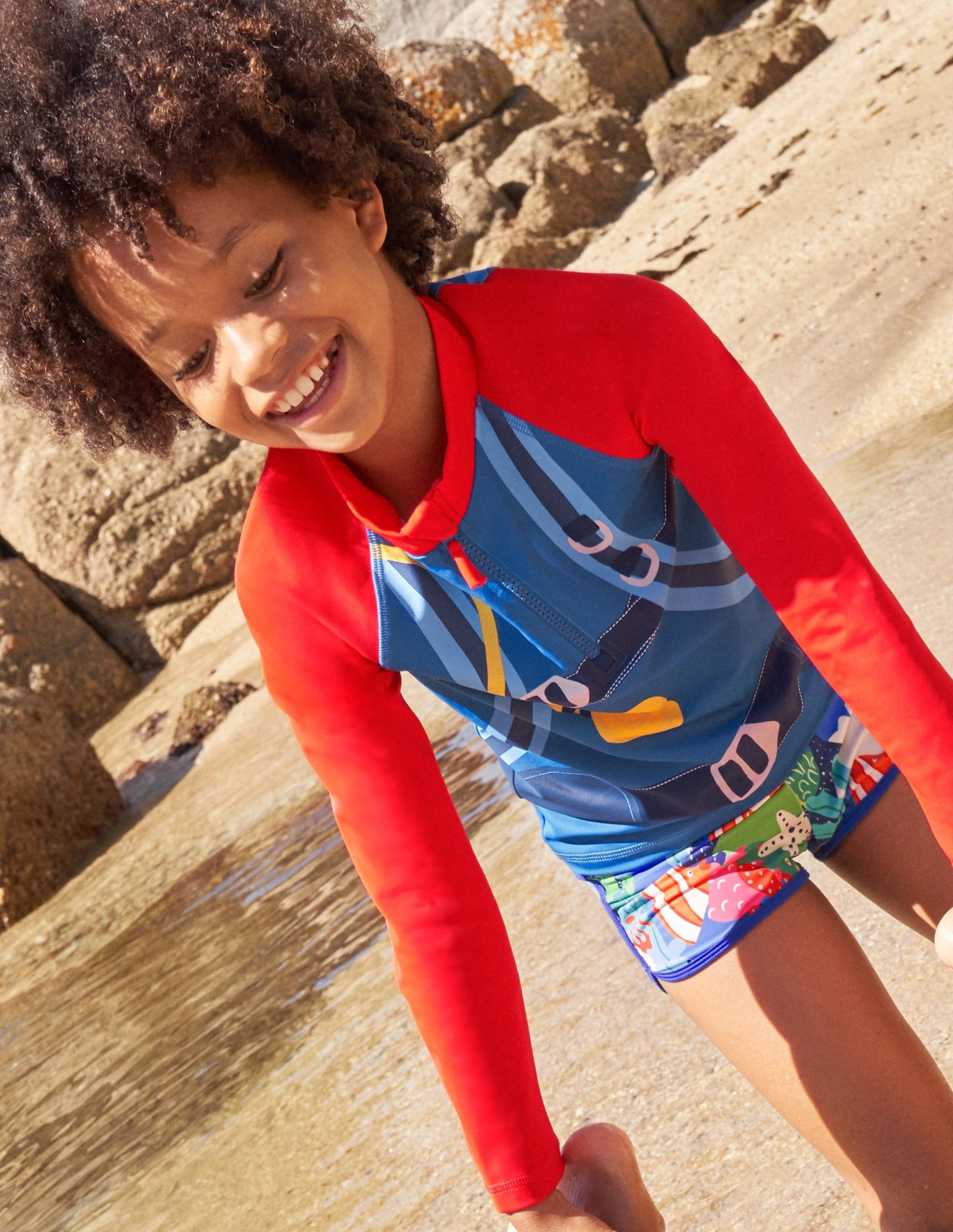 Novelty Rash Guard-Red Turquoise Diver - Image 6
