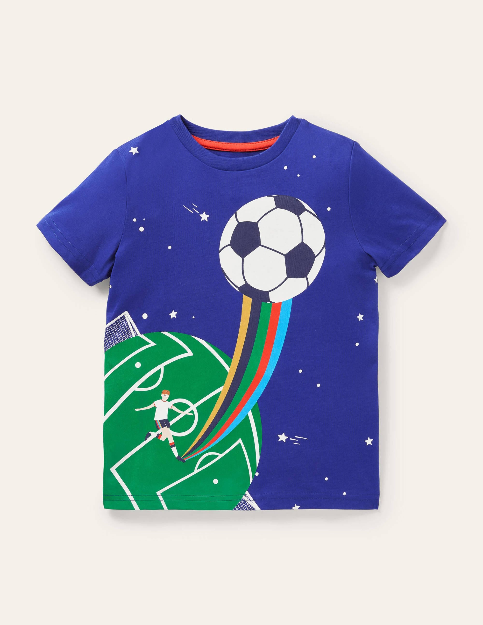 Sport Printed Graphic T-shirt-Blue Wave Football - Image 1