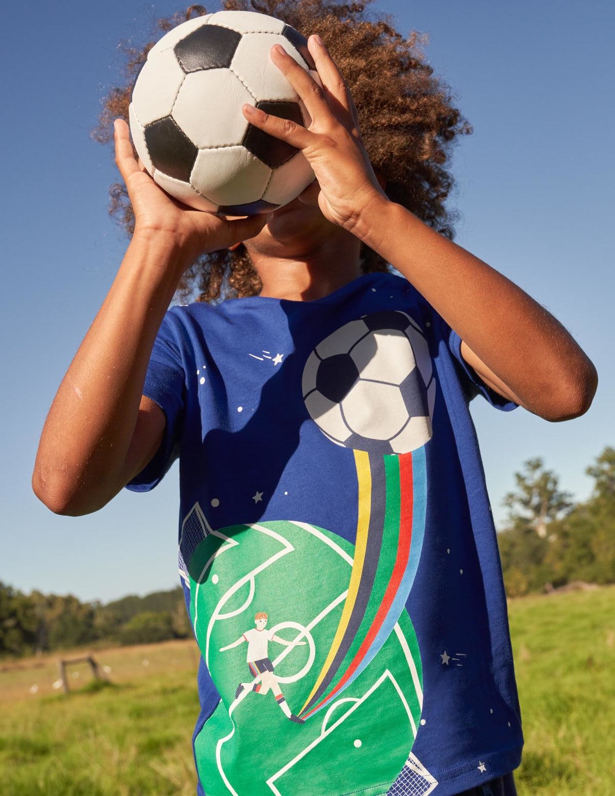 Sport Printed Graphic T-shirt-Blue Wave Football - Image 6