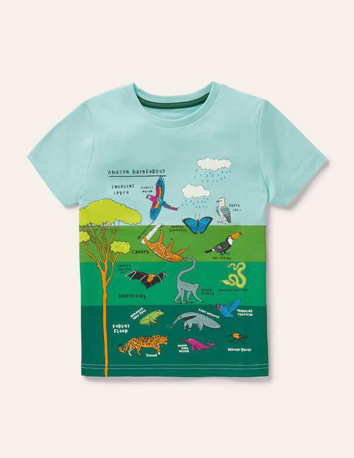 Graphic Layers T-shirt-Georgian Blue Rainforest