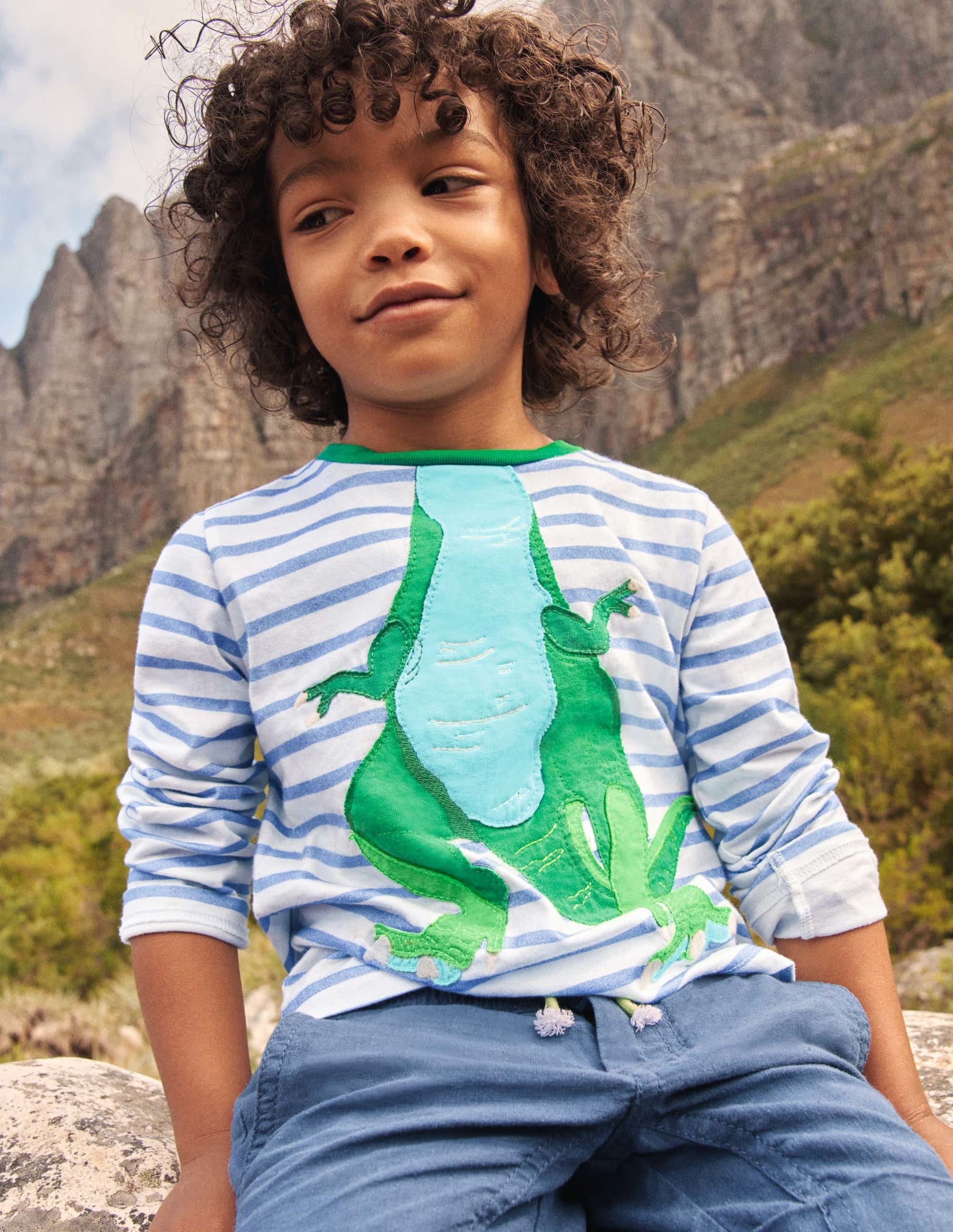 Be the Dinosaur T-shirt-Ivory/Malibu Blue Dinosaur - Image 5
