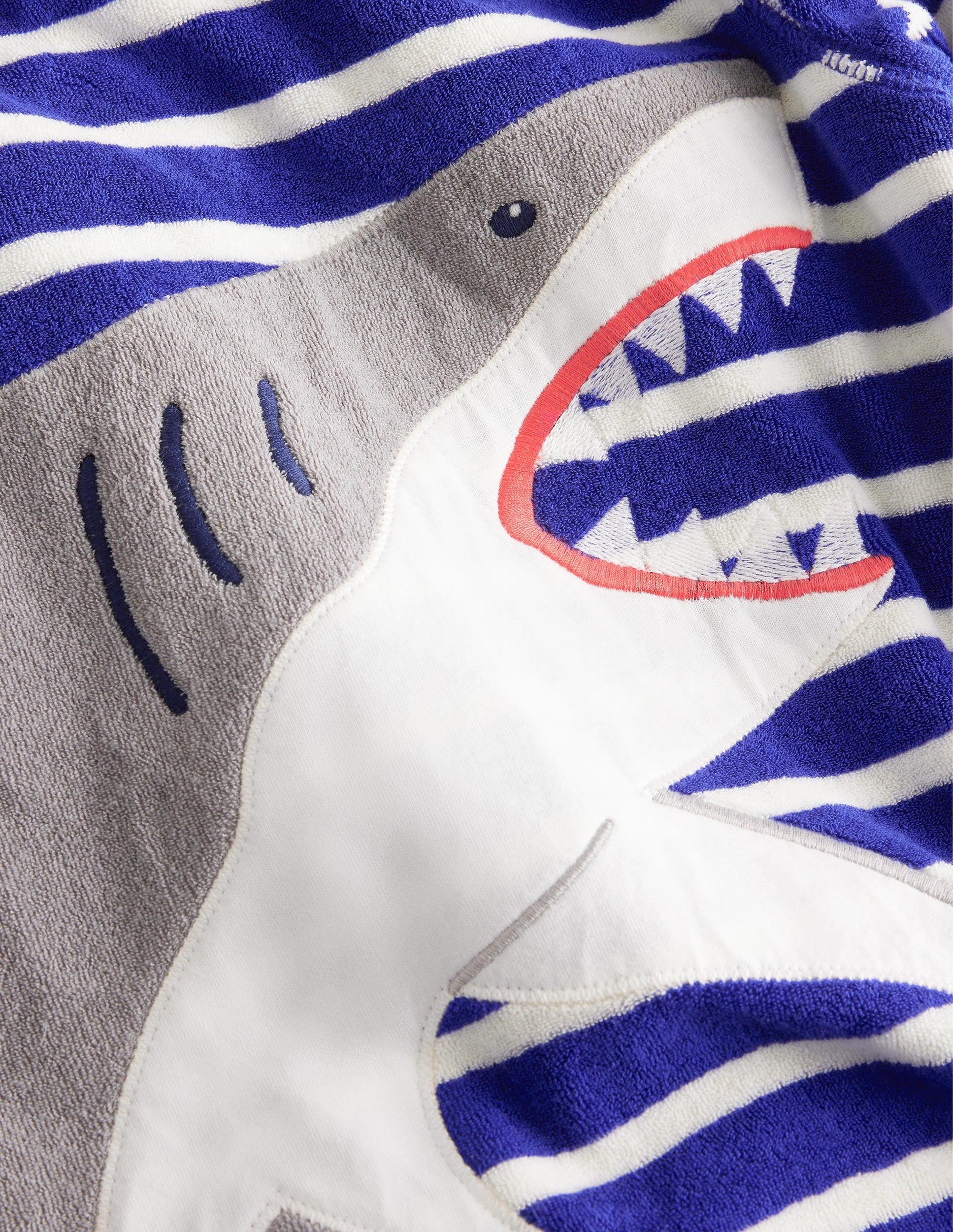 Appliqué Towelling Throw-on-Bluing Blue Shark - Image 3