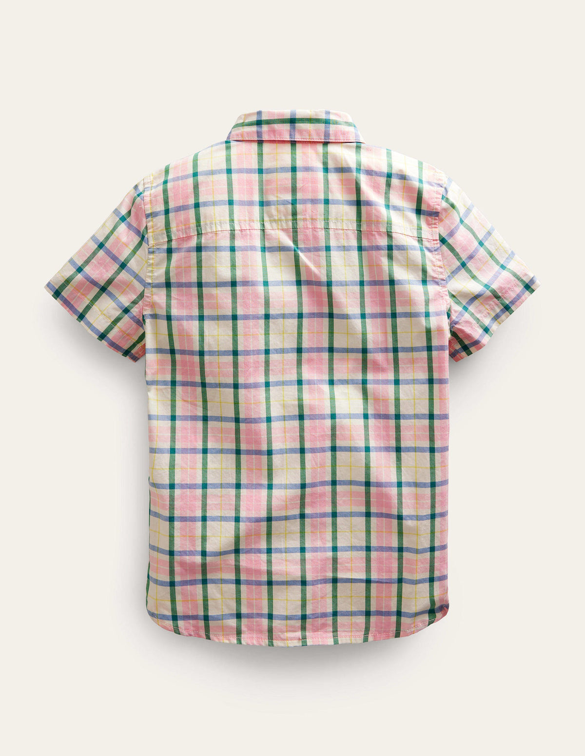 Short Sleeve Check Shirt-Pink/Green Check - Image 2