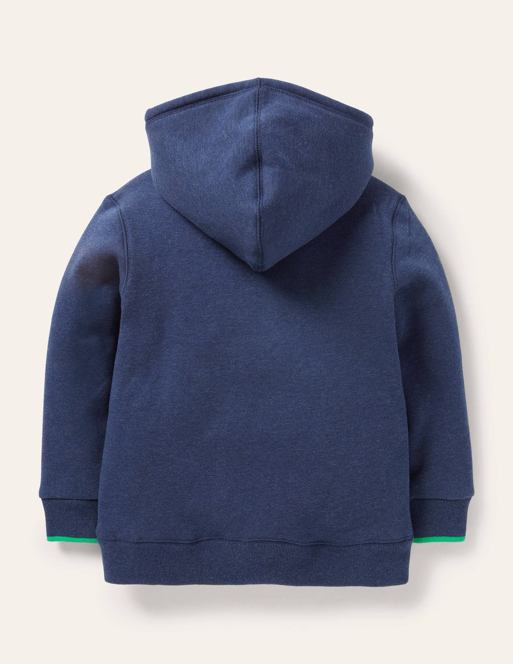 Borg-lined Zip-up Hoodie-Blue Marl - Image 2
