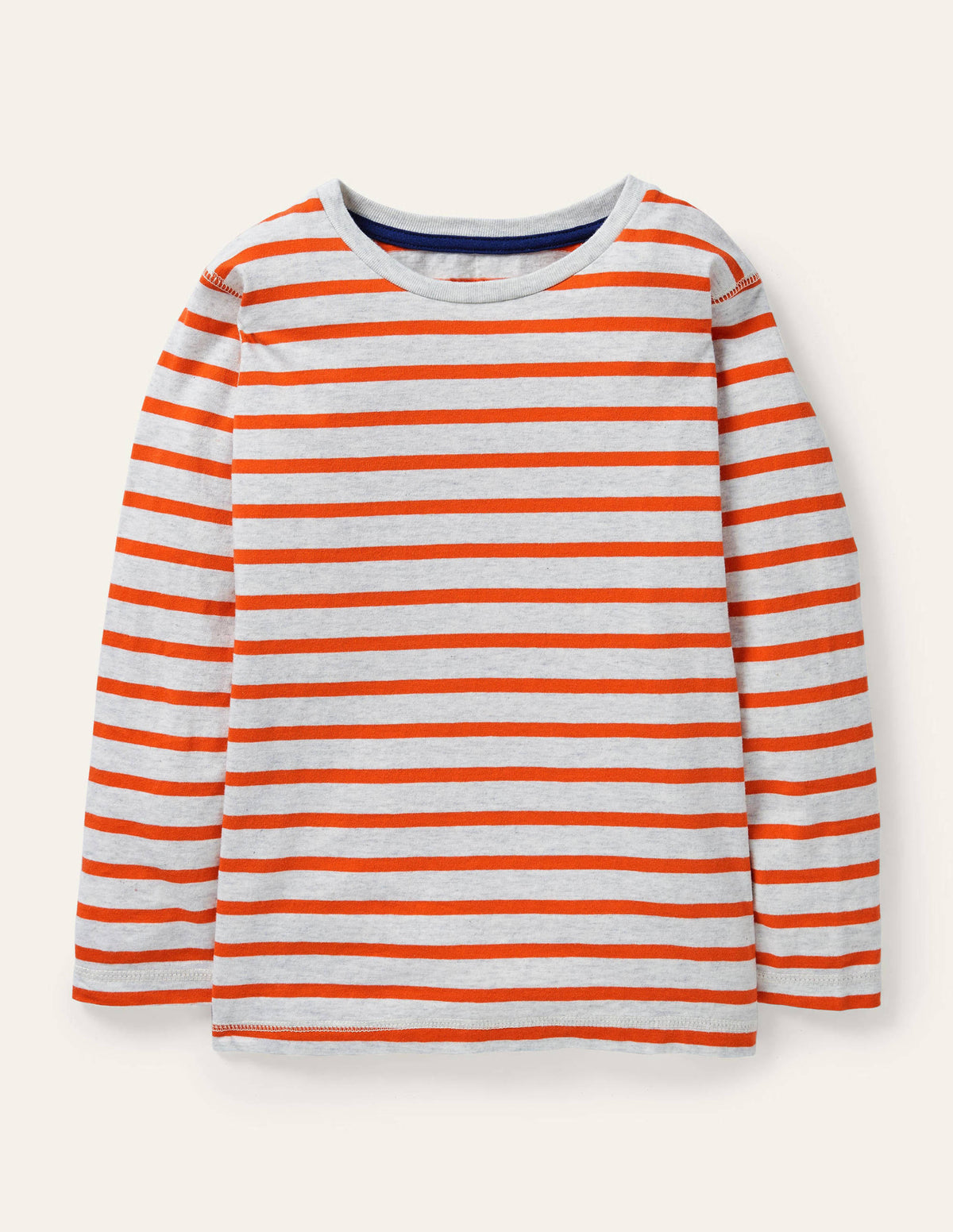 Supersoft Long-sleeved T-shirt-Oatmeal Marl/Firecracker Red-1
