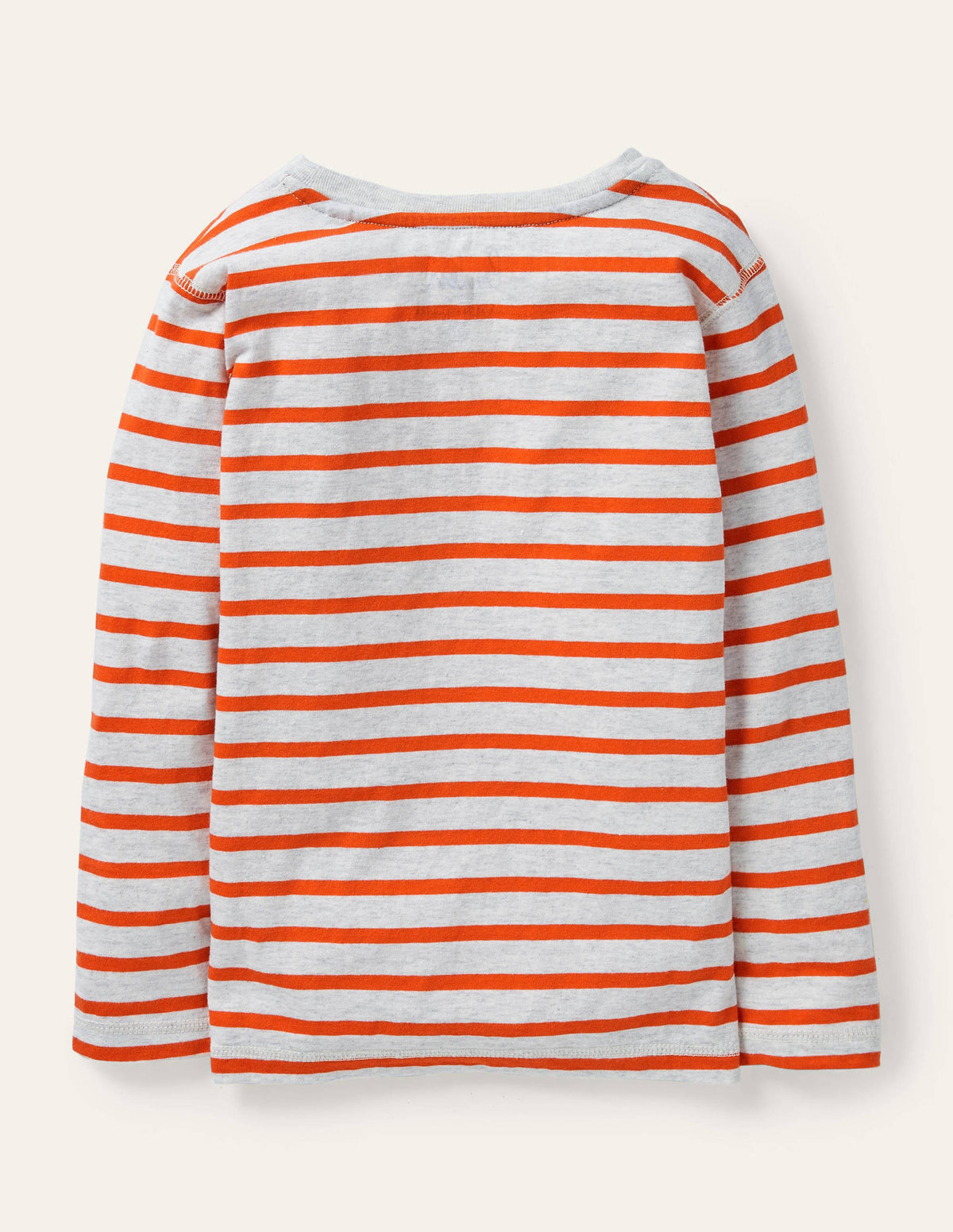 Supersoft Long-sleeved T-shirt-Oatmeal Marl/Firecracker Red - Image 2