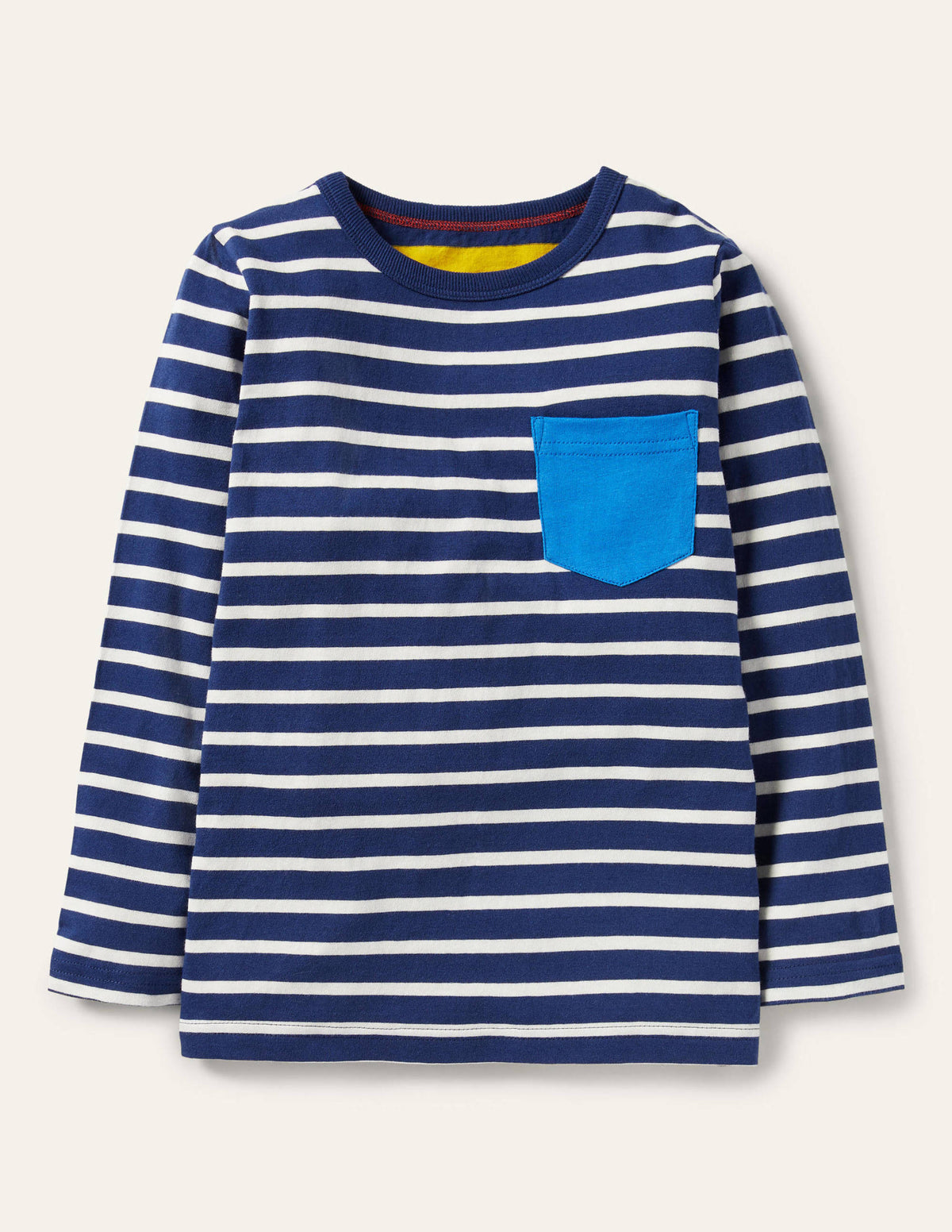Long Sleeve Breton T-shirt-Starboard Blue/Ivory - Image 1