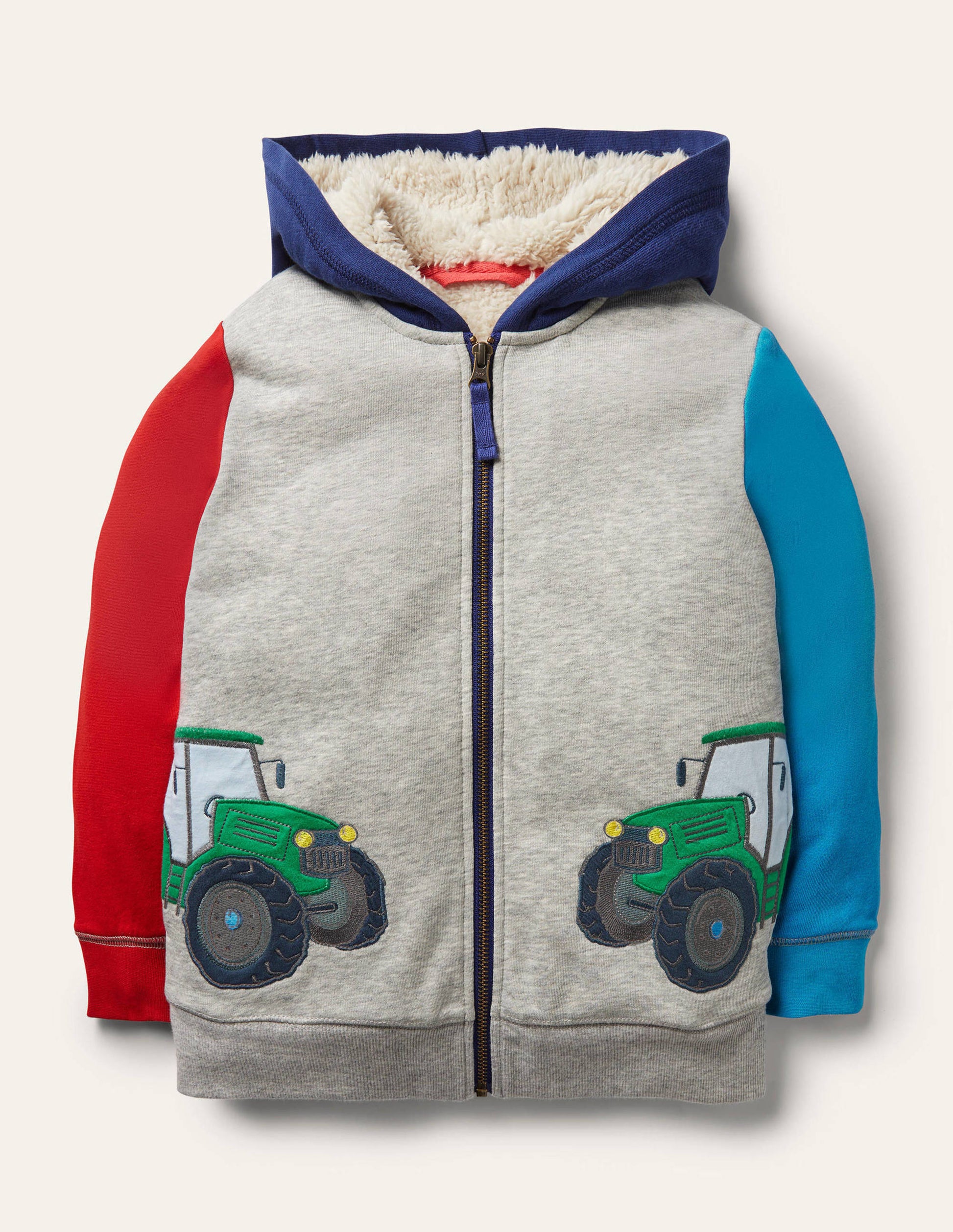 Shaggy-lined Interest Hoodie-Grey Marl Tractors-1