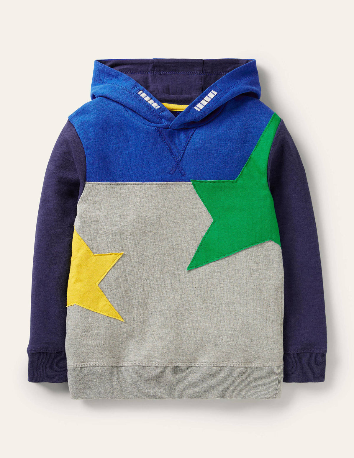 Colourblock Hoodie-Grey Marl Star - Image 1