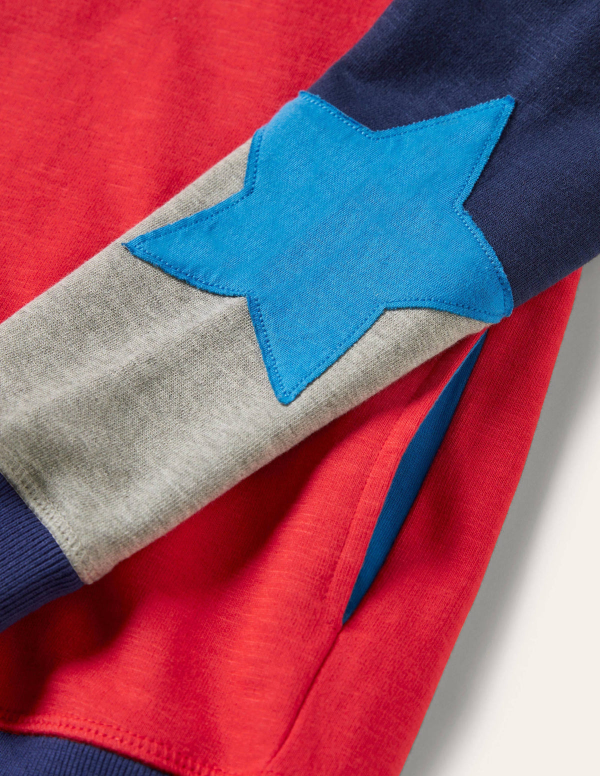 Colourblock Hoodie-Strawberry Tart Red Star - Image 3