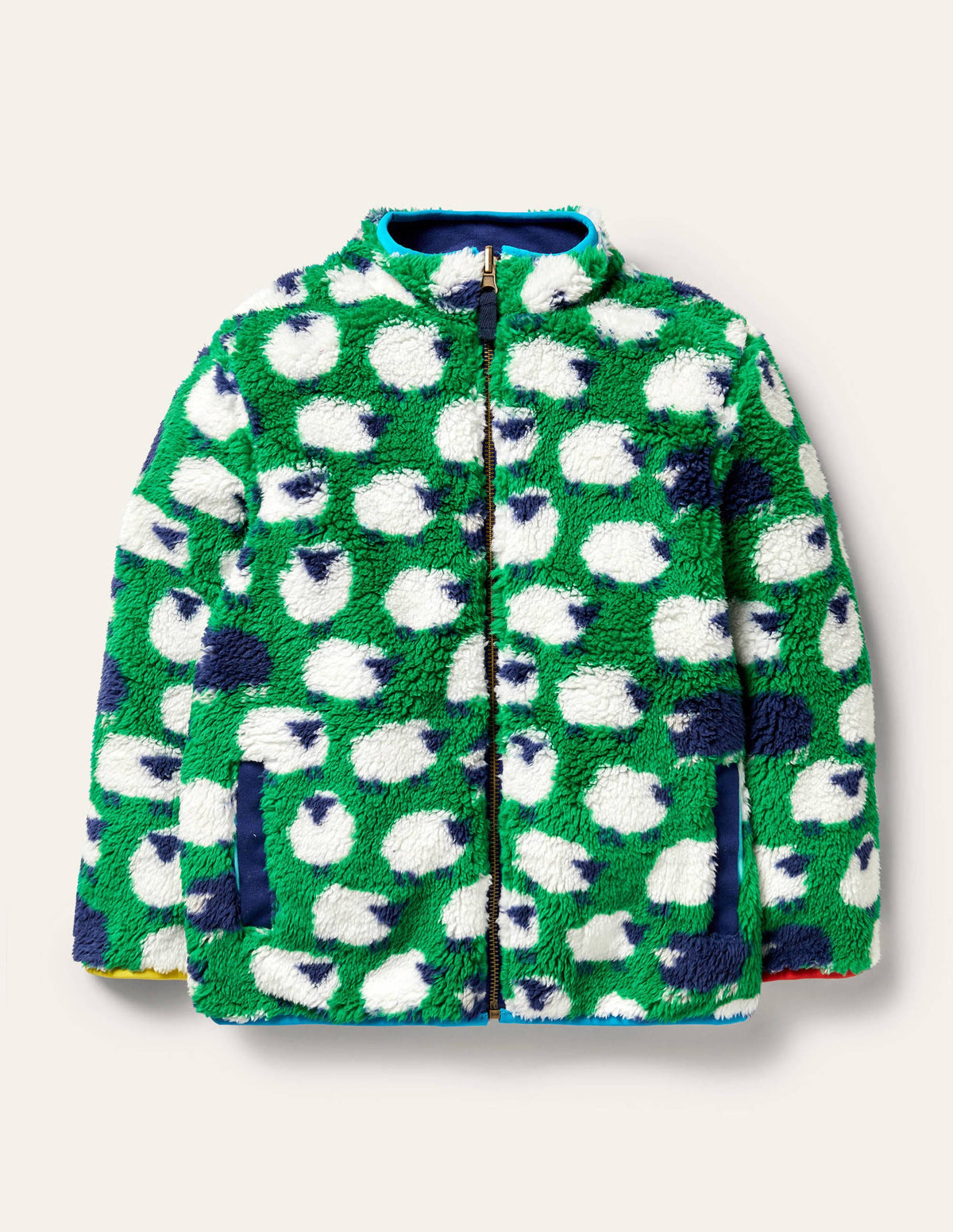 Reversible Zip-up Sweater-Green Pepper Sheep - Image 1
