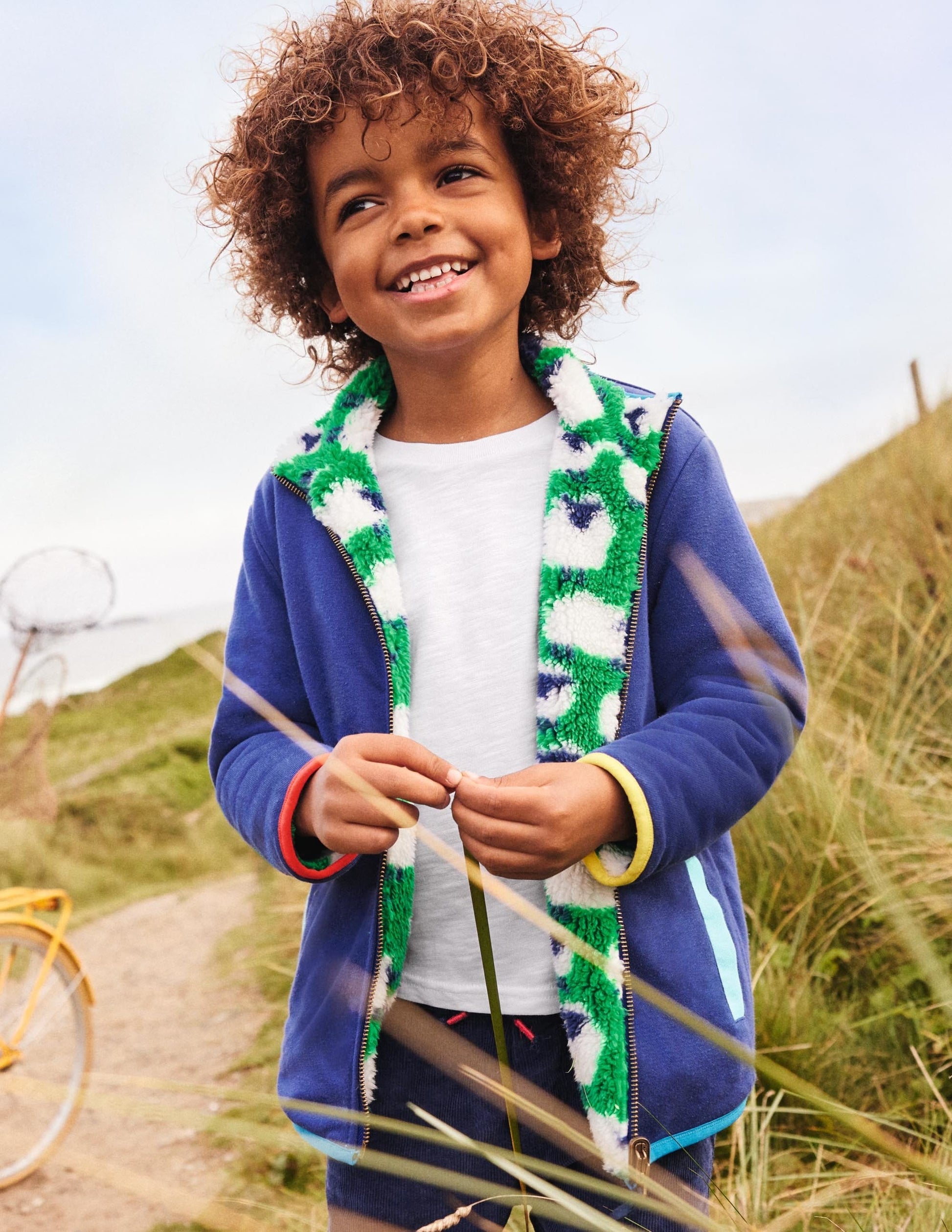 Reversible Zip-up Sweater-Green Pepper Sheep-4
