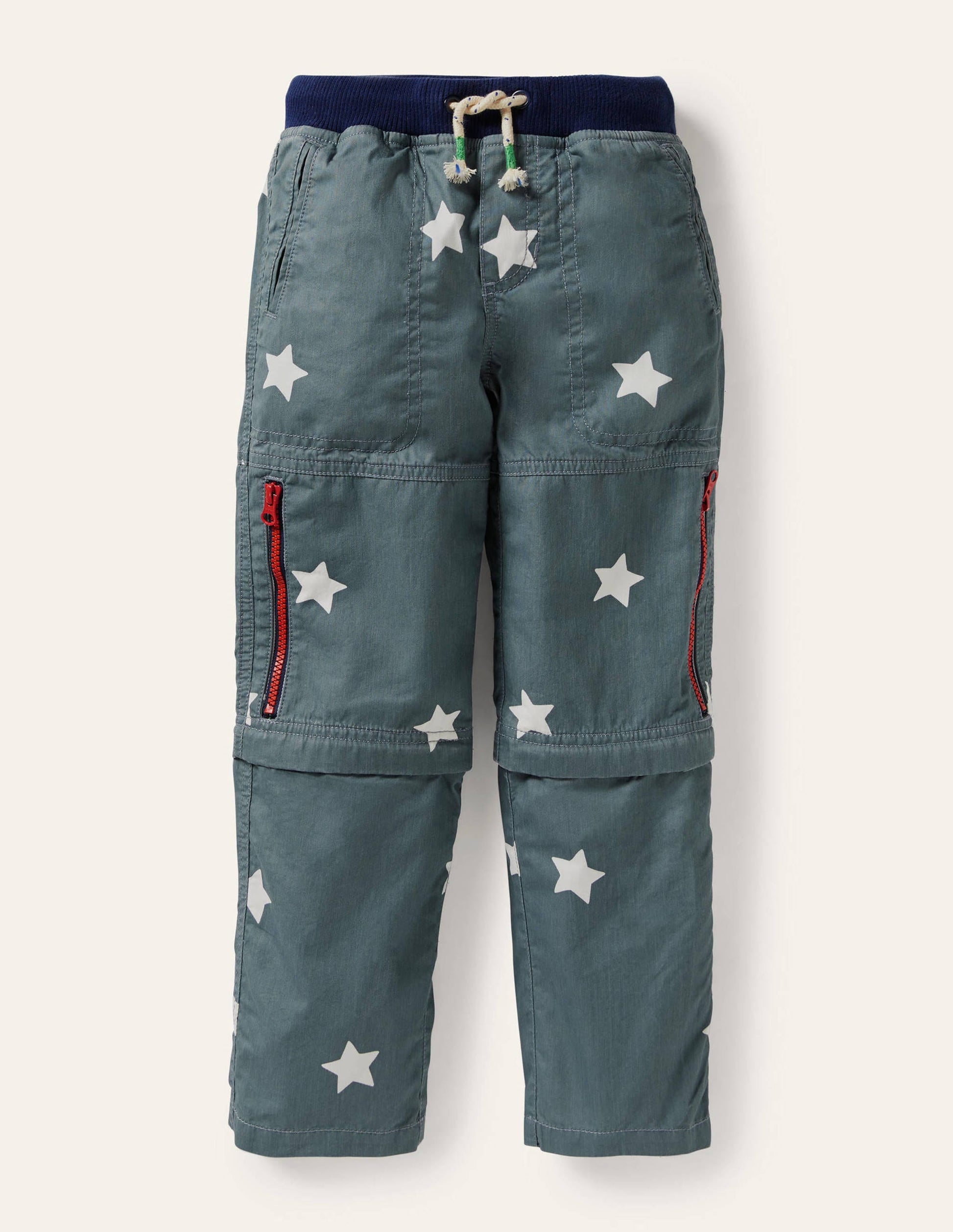 Zip-off Techno Pants-Cobble Grey Stars-1