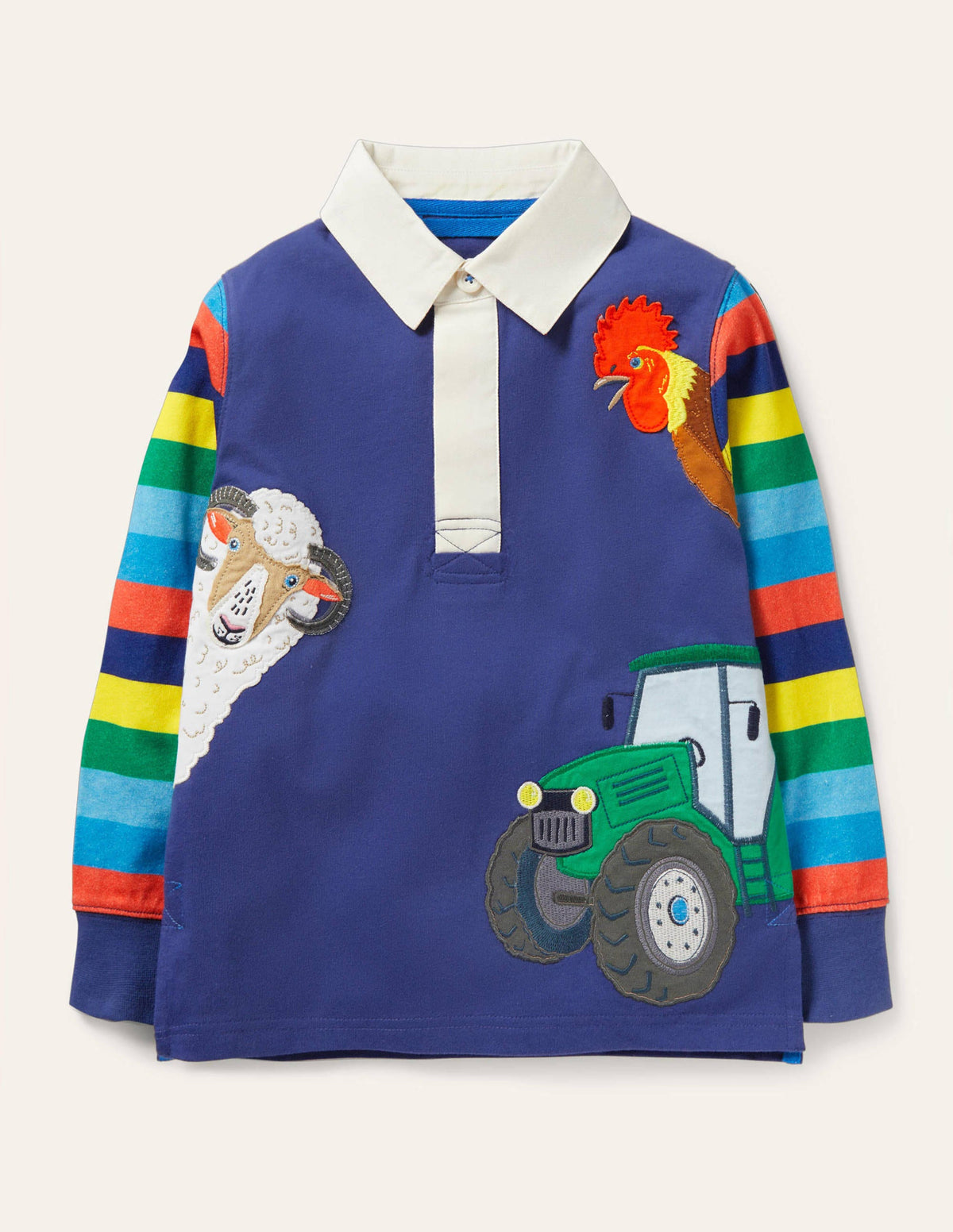 Fun Farm Animal Rugby Shirt-College Navy Animals - Image 1