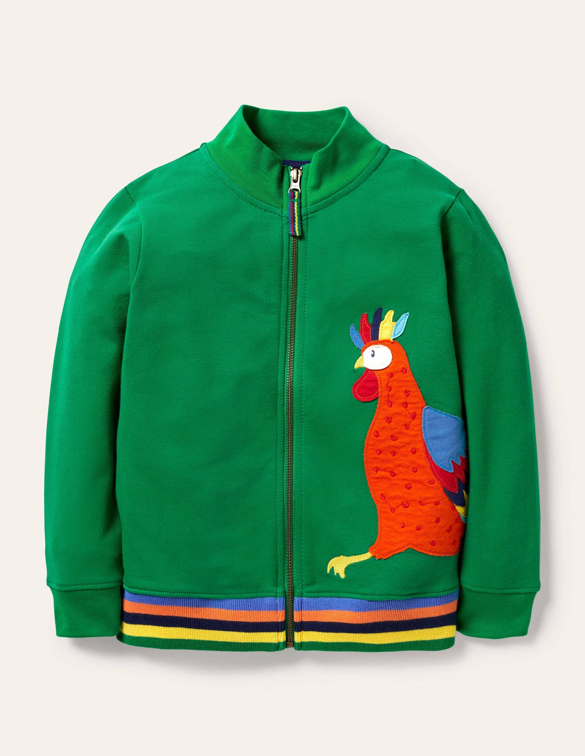 Cockerel Appliqué Track Jacket-Green Pepper Cockerel-1