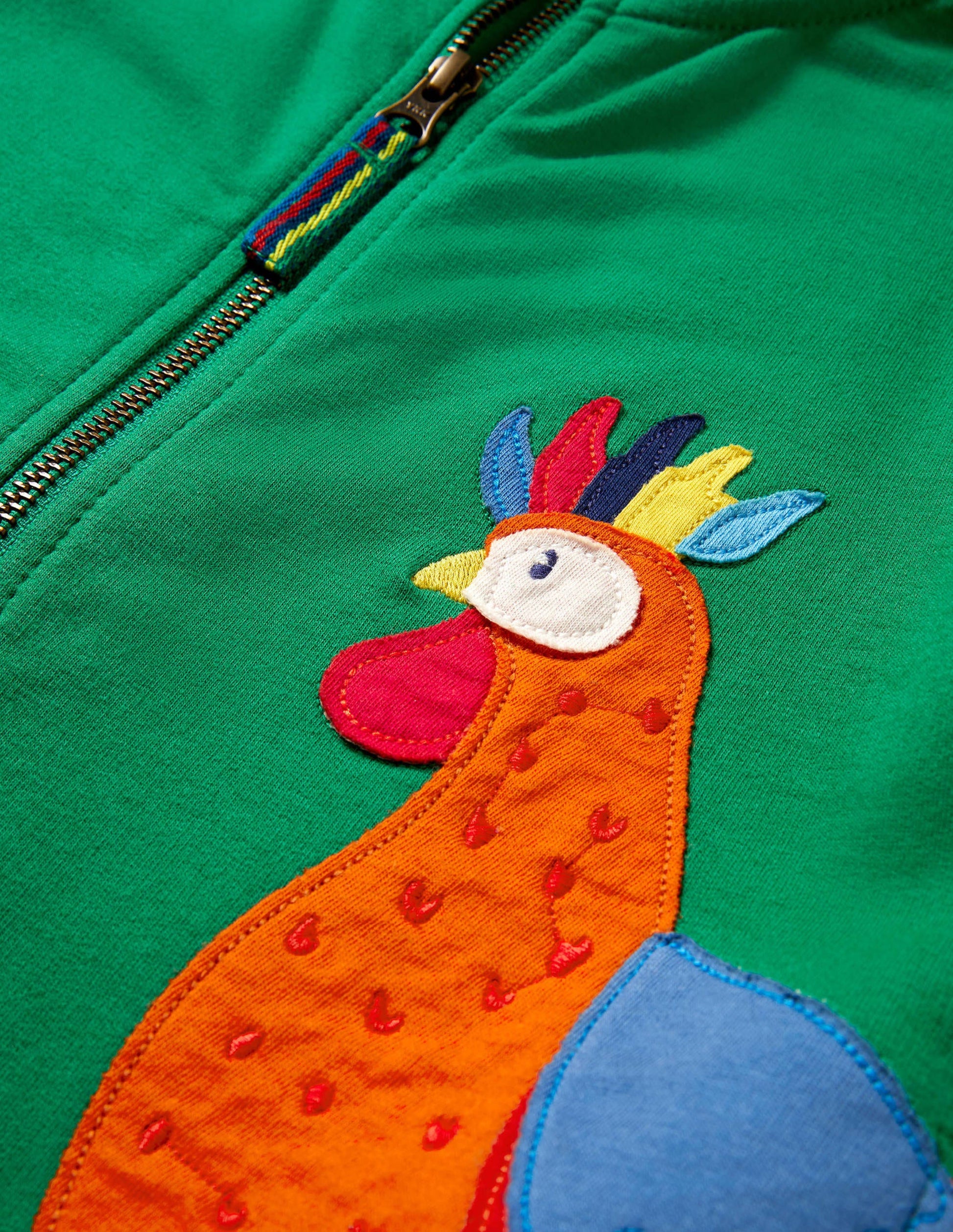 Cockerel Appliqué Track Jacket-Green Pepper Cockerel-3