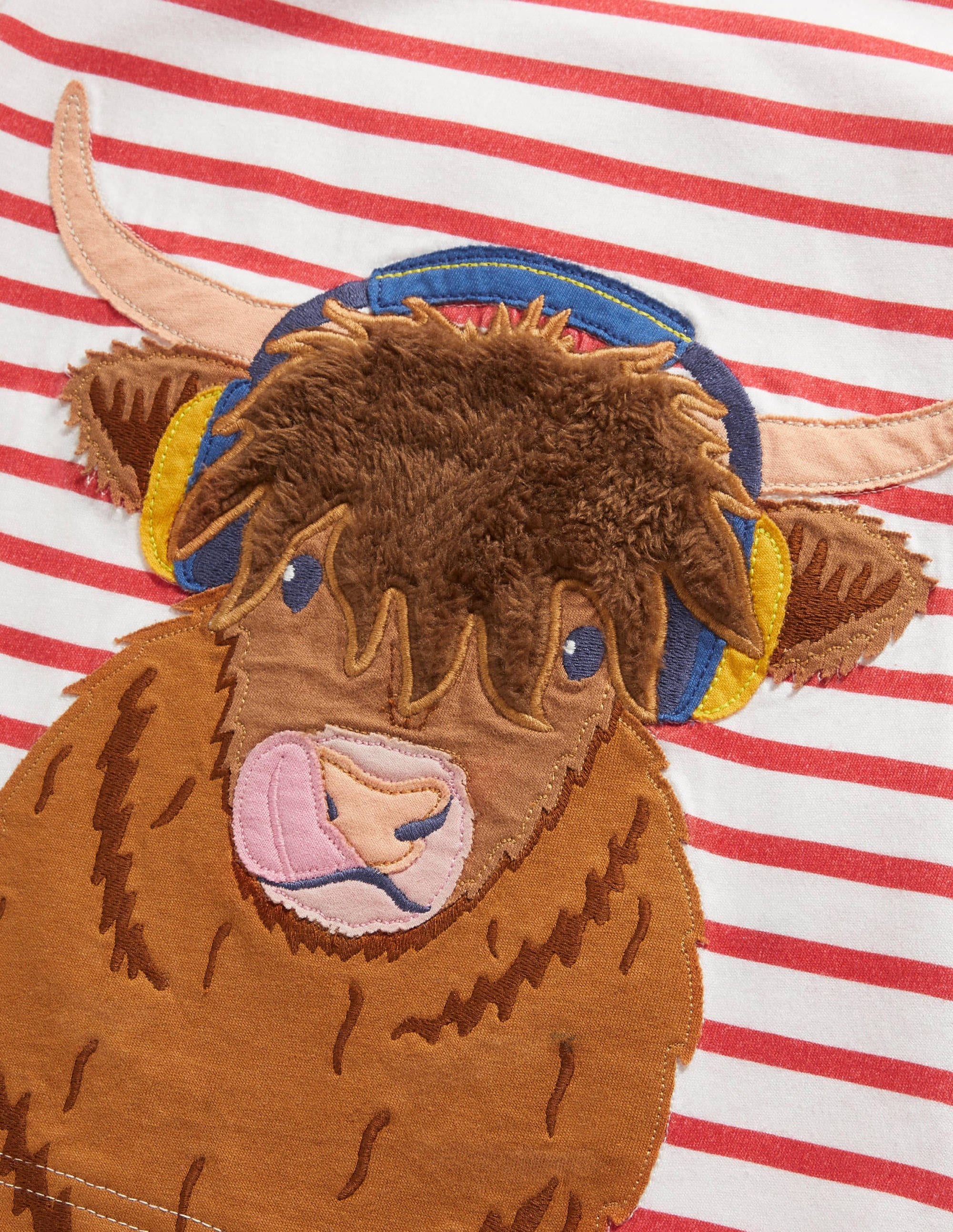 Farm Animal Appliqué T-shirt-Strawberry Tart Red Cow - Image 3