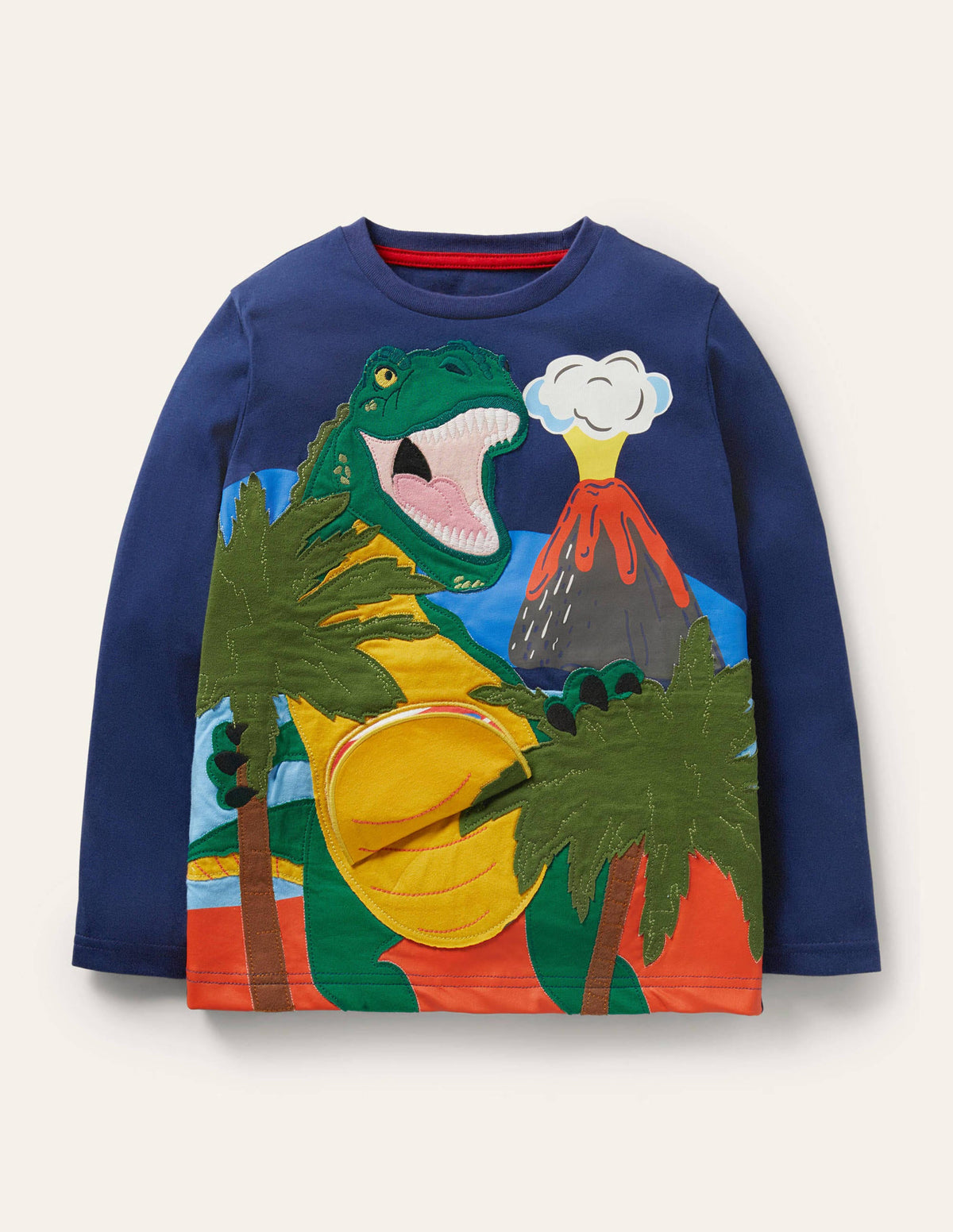 Double Flap Animal T-shirt-Starboard Blue Dinosaur - Image 1