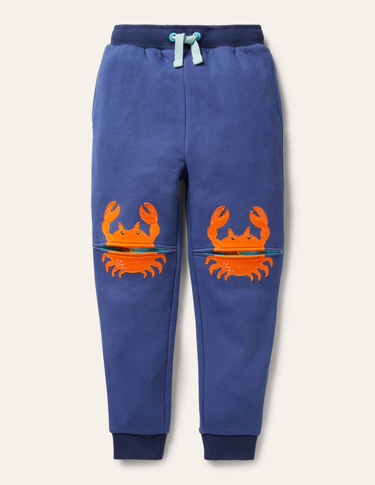 Appliqué Knee Joggers-Blue Wave Crabs - Image 1