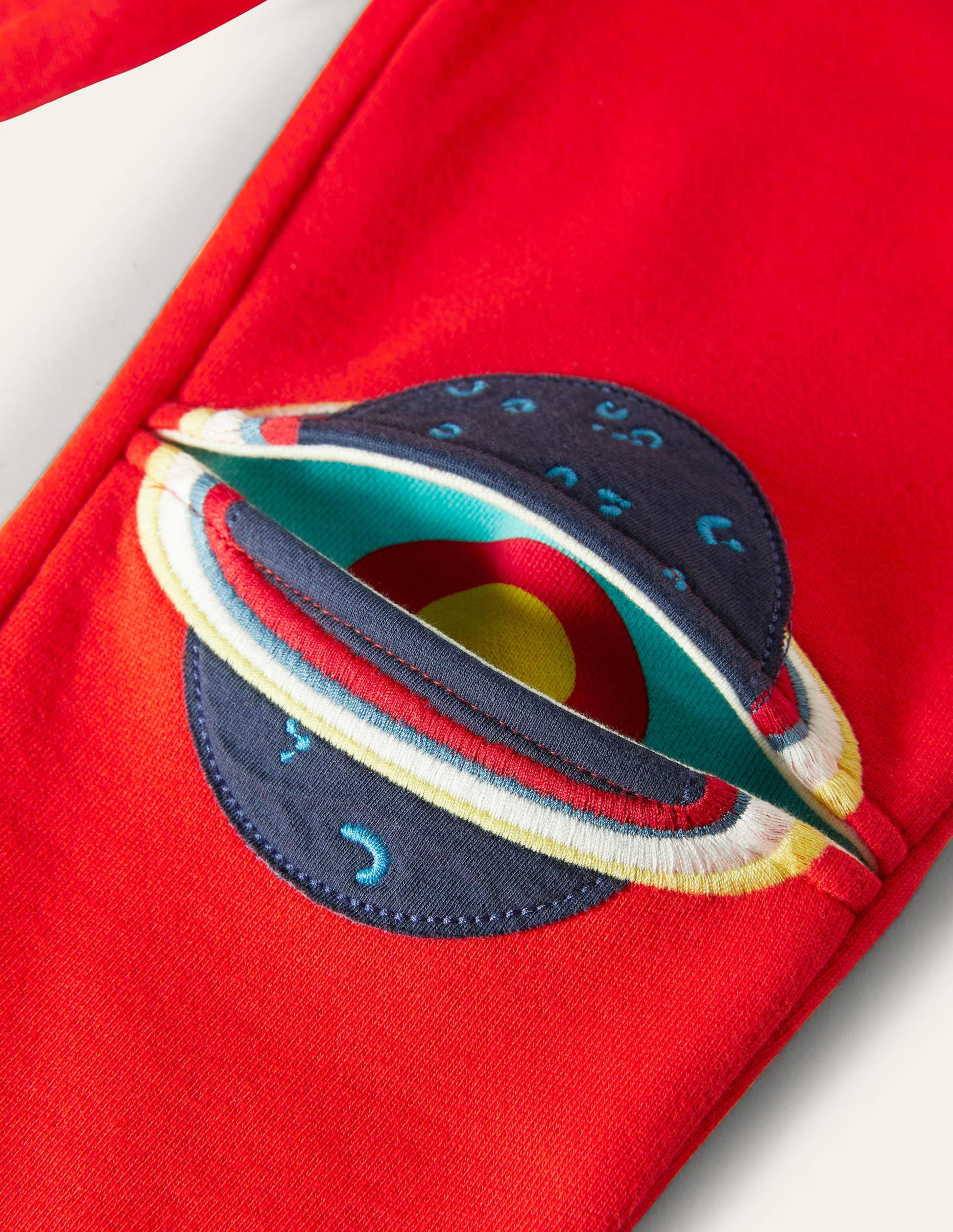 Appliqué Knee Joggers-Fire Red Space-3