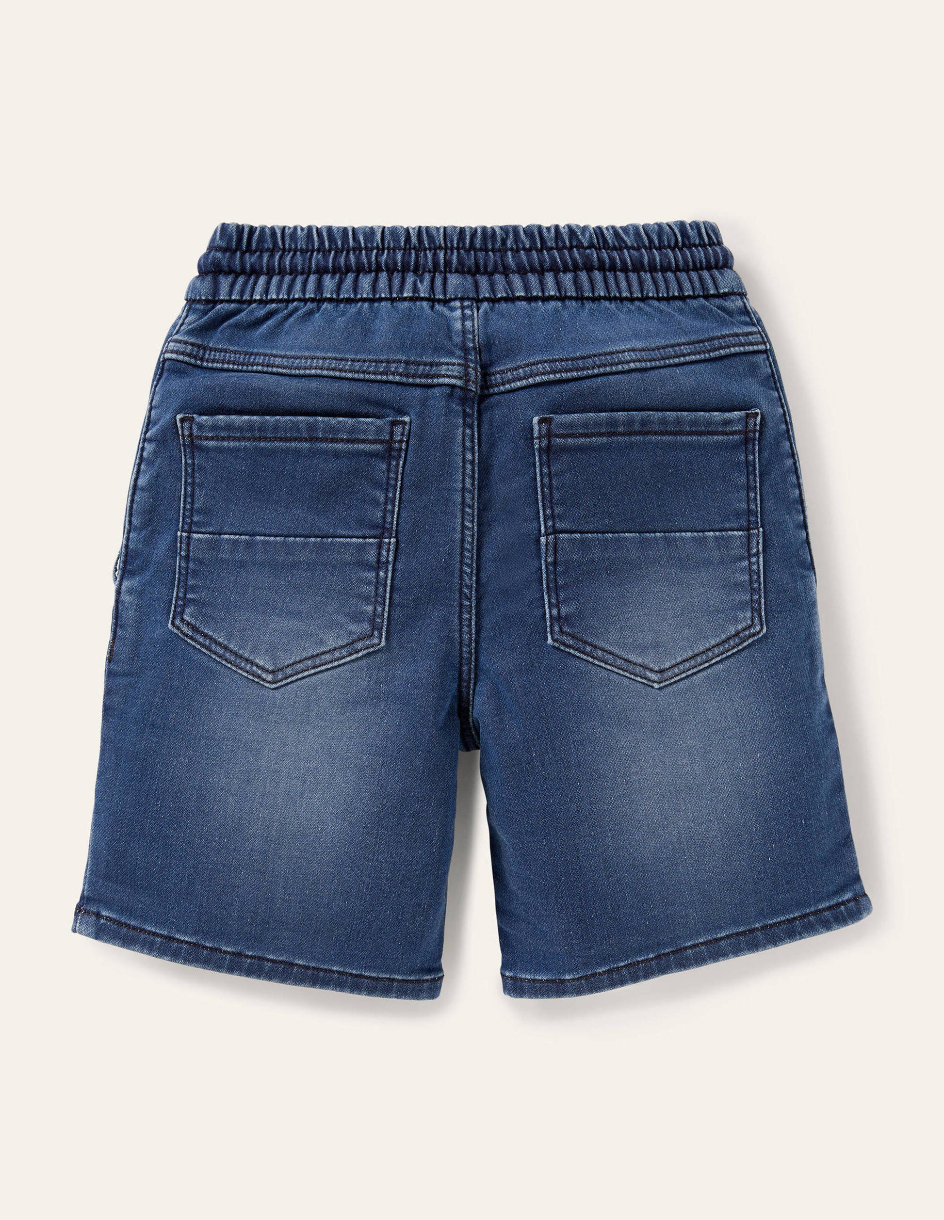 Jersey Denim Shorts-Mid Vintage-2