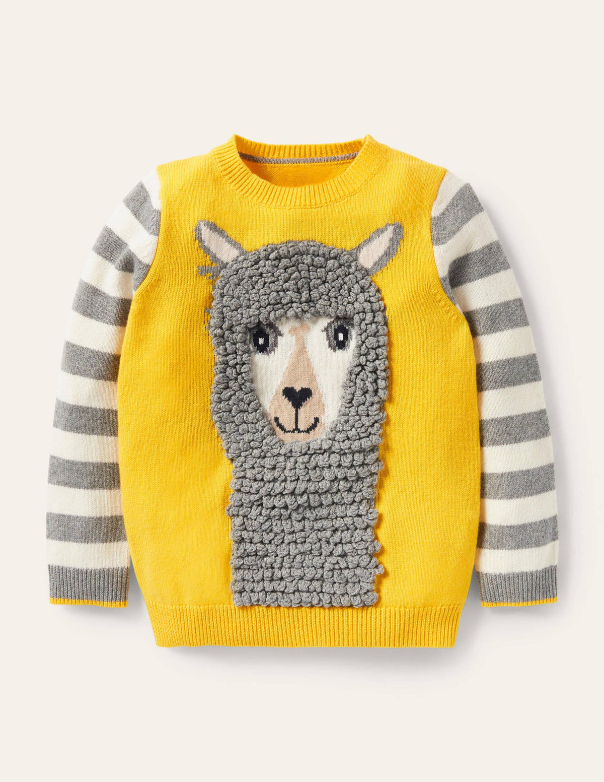 Animal Crew Neck Sweater-Sweetcorn Yellow Alpaca-1