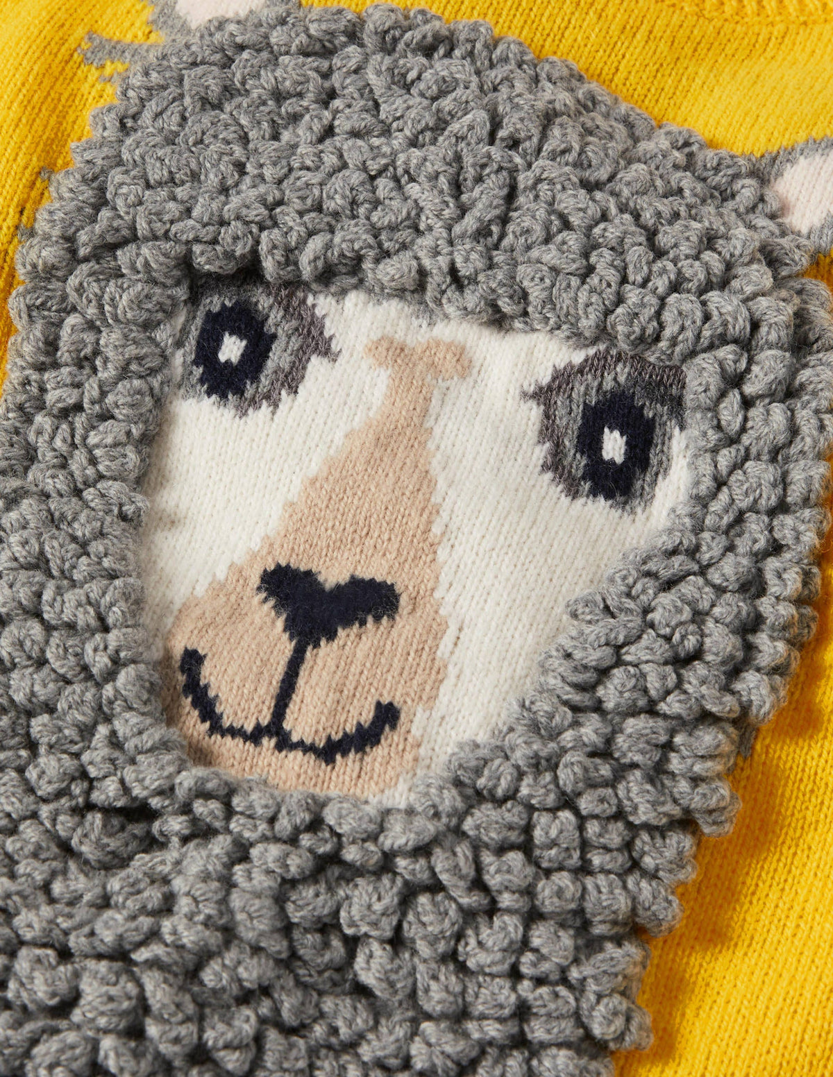 Animal Crew Neck Sweater-Sweetcorn Yellow Alpaca - Image 3