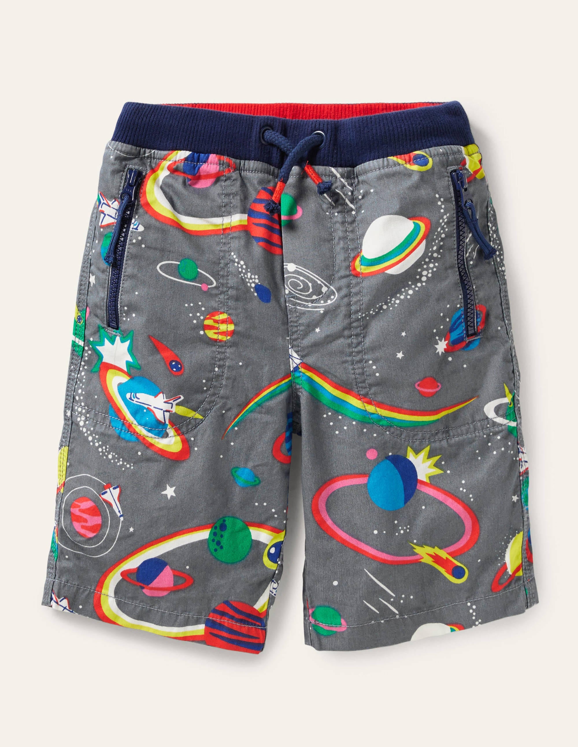 Adventure Shorts-Cobble Grey Rainbow Space - Image 1
