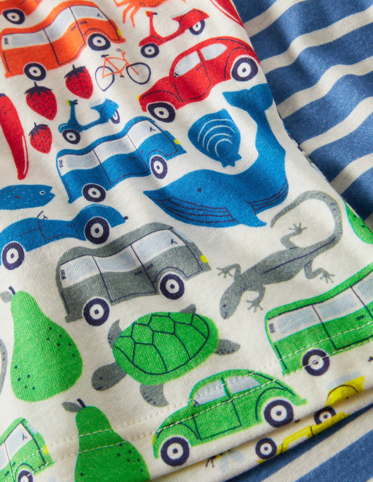 Cosy Twin Pack Short Pajamas-Ivory Rainbow Road Trip-3