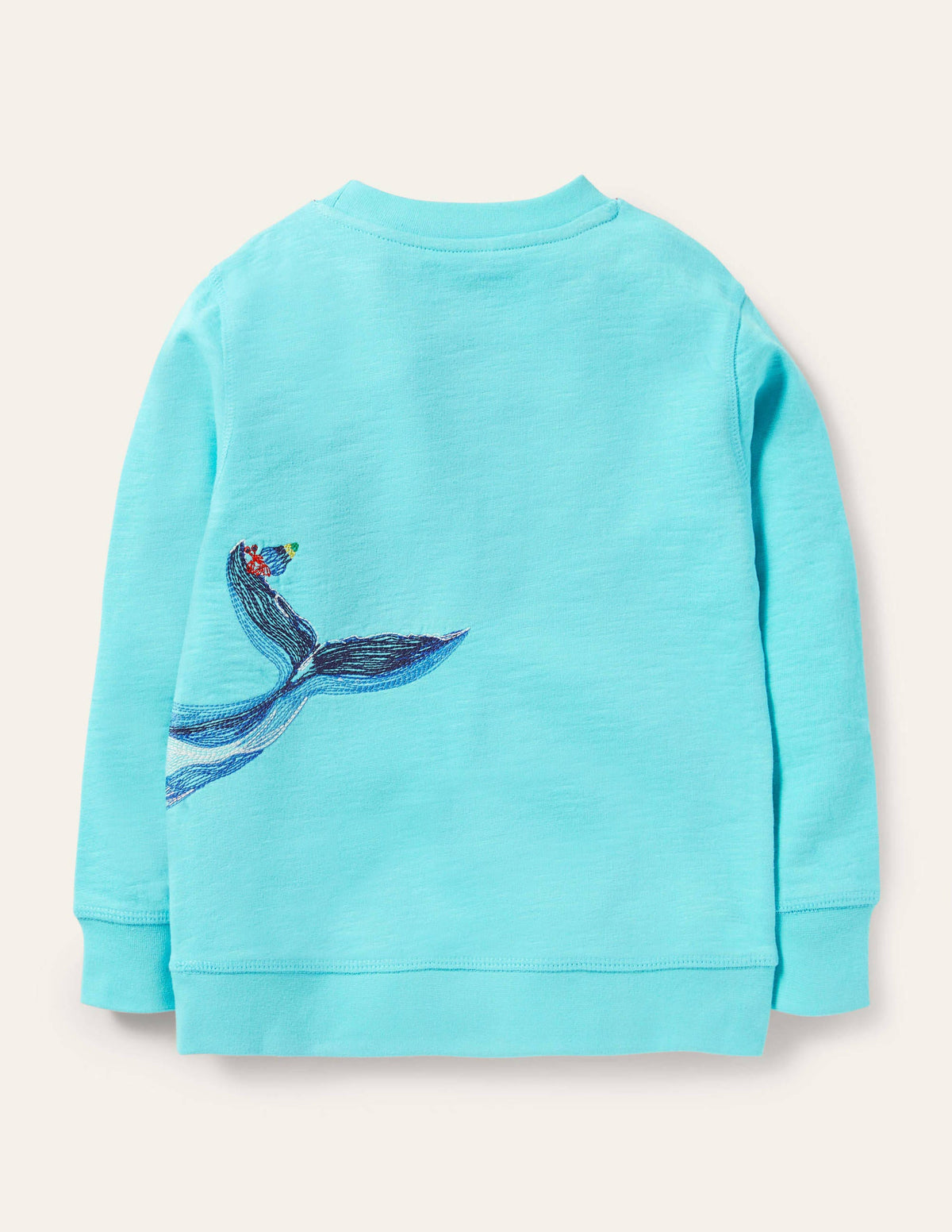 Whale Superstitch Sweatshirt-Aqua Blue Whale - Image 2