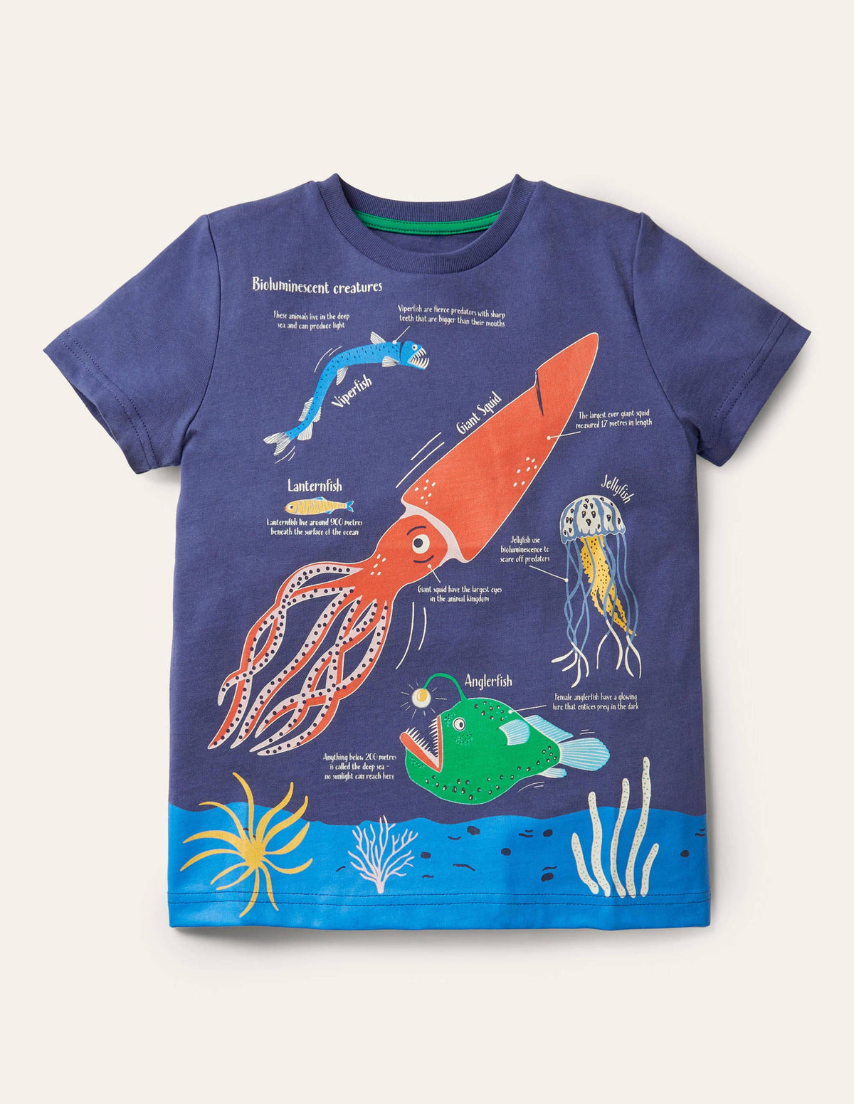 Blue Sea Creatures Glow-in-the-Dark T-Shirt-Starboard Blue Creatures-1